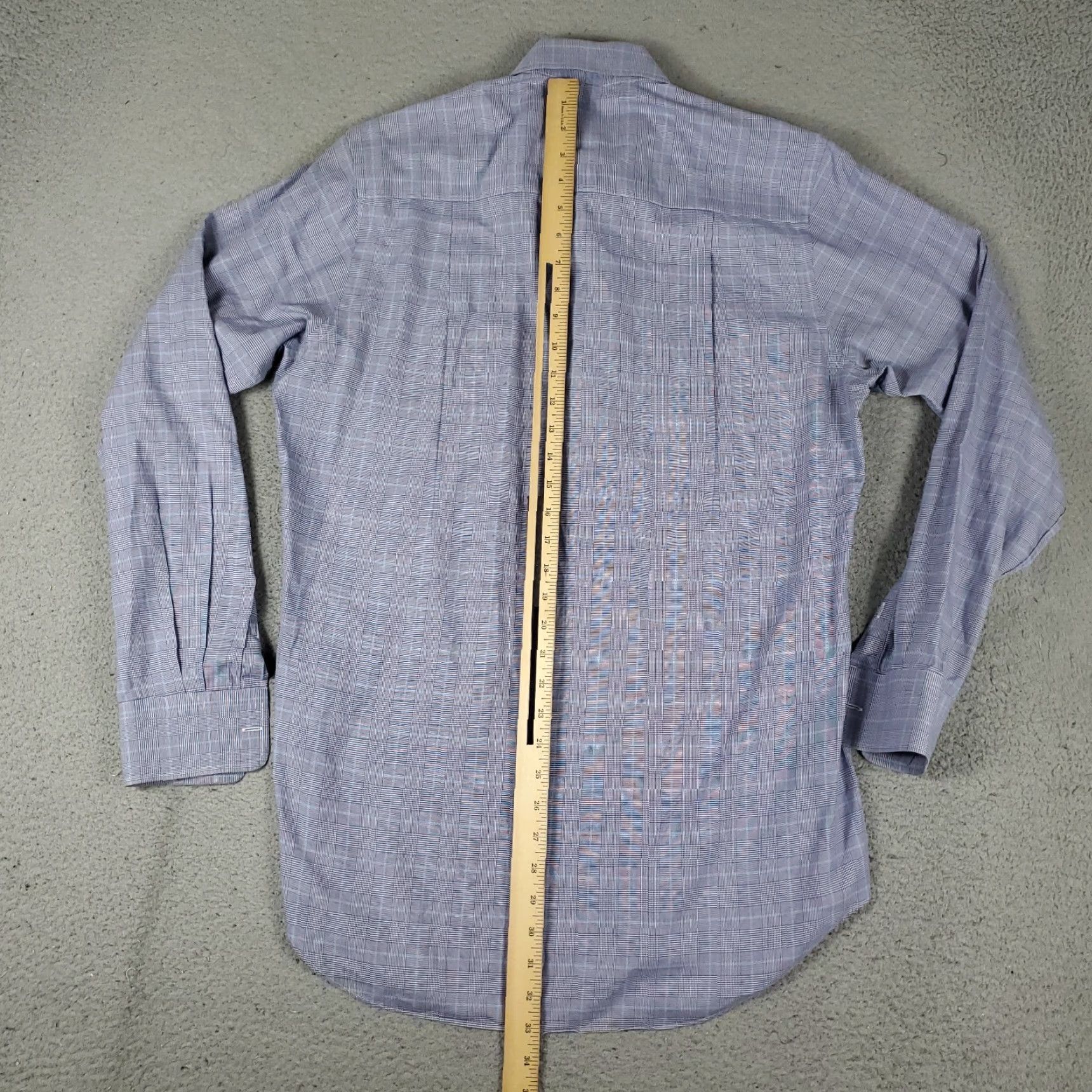 David Donahue David Donahue Dress Shirt Mens Size 16 Blue Plaid Long Sleeve Button Up Size 42R - 3 Thumbnail