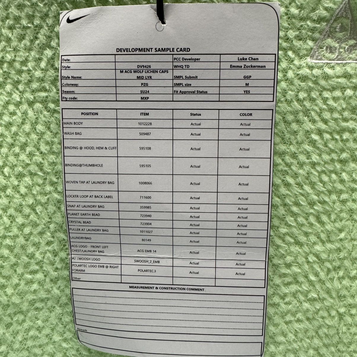 Nike ACG SAMPLE Nike ACG Wolf Lichen Top Hoodie Vapor Green Size M Size US M / EU 48-50 / 2 - 4 Thumbnail