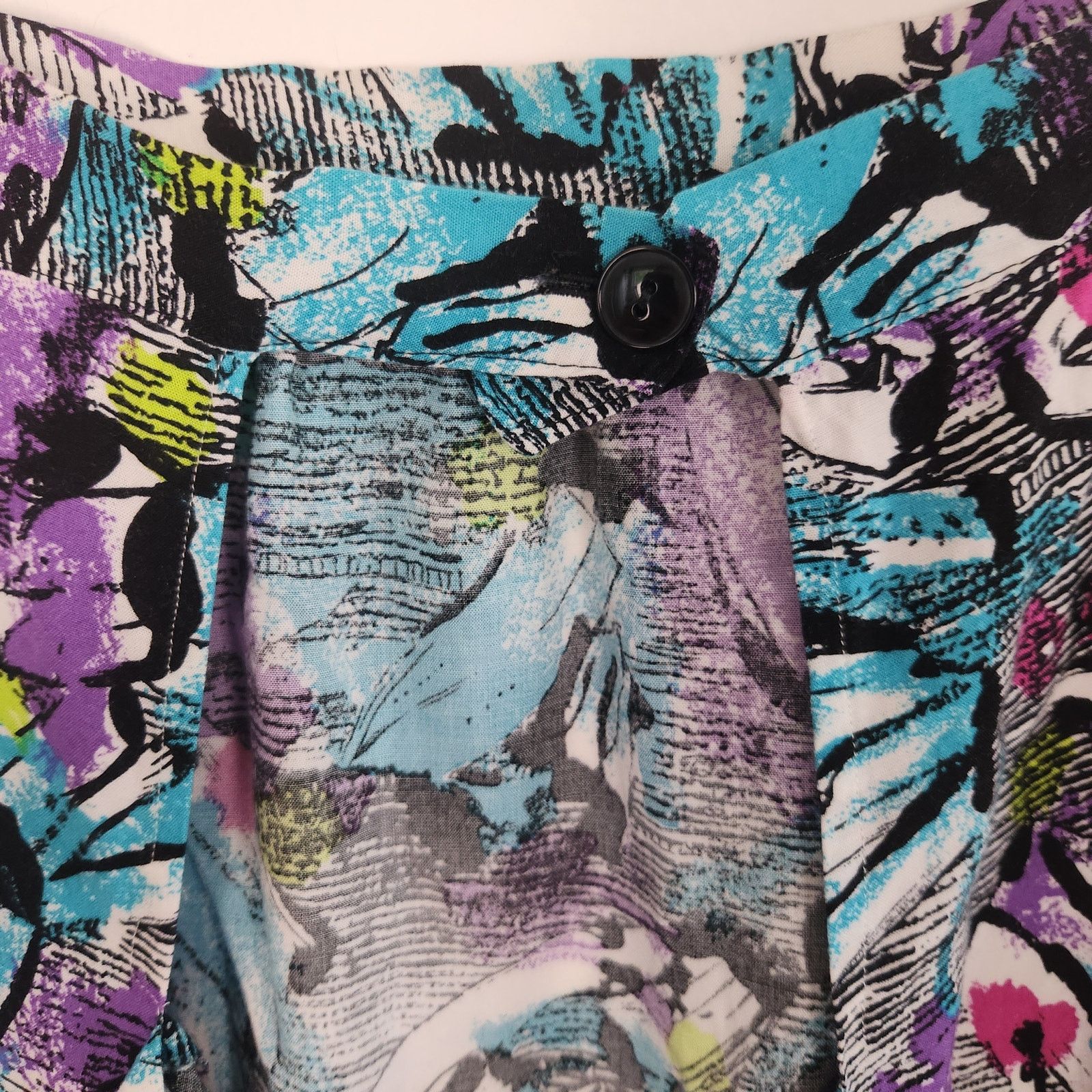 Vintage Bright Abstract Pattern Handmade Skirt M Size 26" / US 2 / IT 38 - 7 Thumbnail