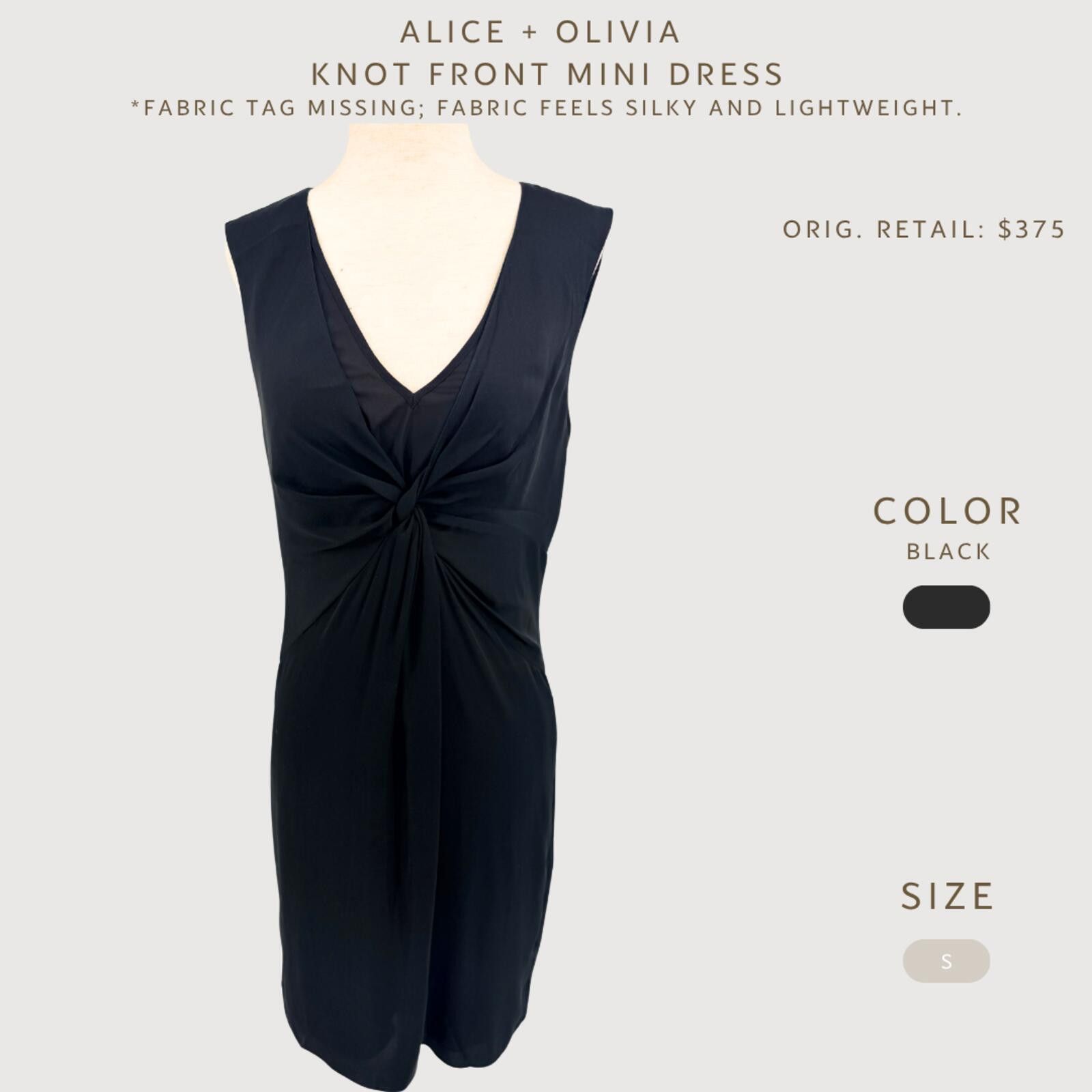 Other Alice + Olivia Silk Knot Front Mini Dress S Size S / US 4 / IT 40 - 2 Thumbnail