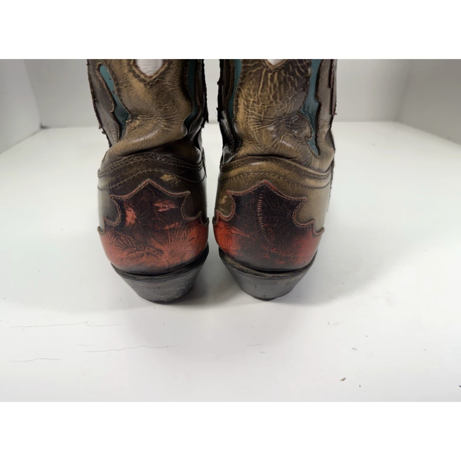 Vintage Smoky Mountain Boots Western Boot Men 9.5 D Brown Leather Inlay White Cross Snipped Toe 6229 Size US 10 / EU 43 - 7 Thumbnail