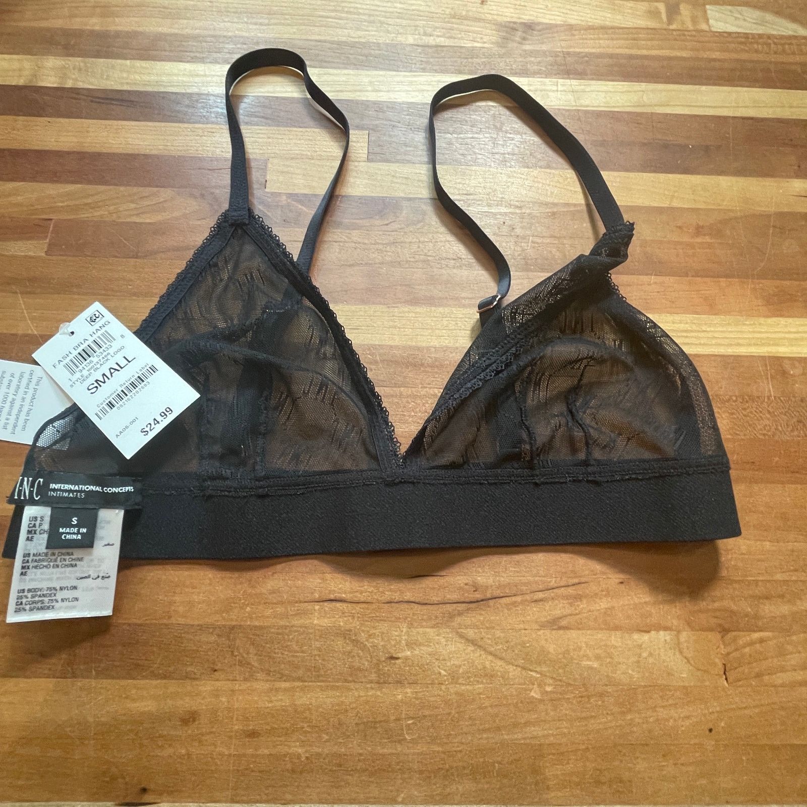 I.N.C I.N.C. Women's Monogram Bralette black small Size ONE SIZE - 3 Thumbnail