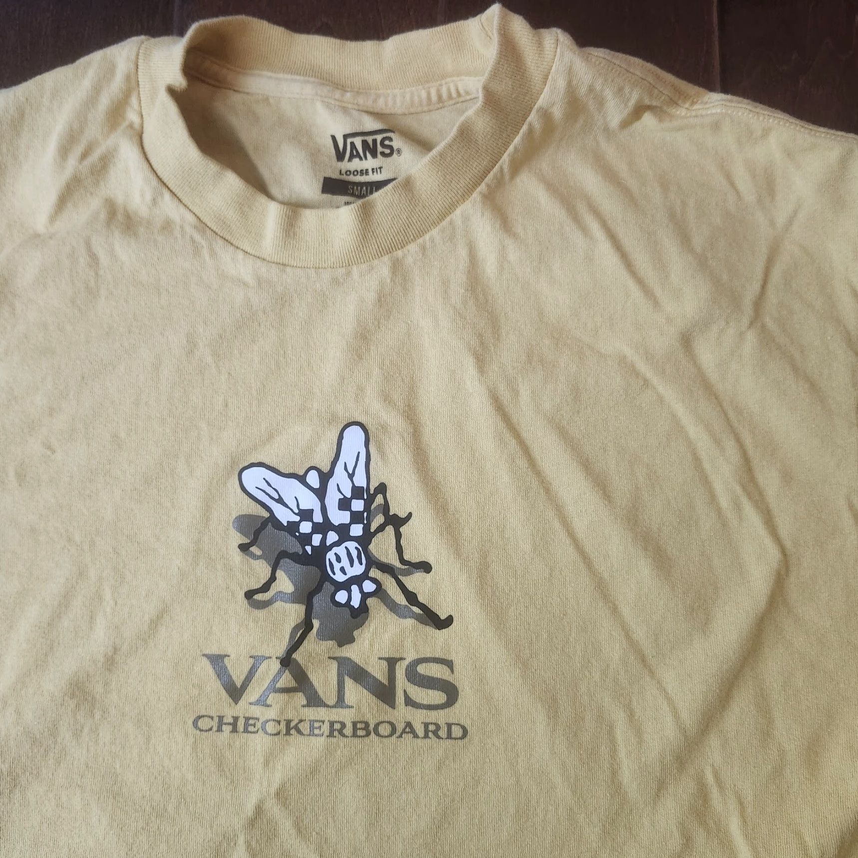 Vans VANS T-Shirt Mens Small Yellow Graphic Print Checkerboard Fly 90s Classic Skate Tee Size US S / EU 44-46 / 1 - 4 Thumbnail