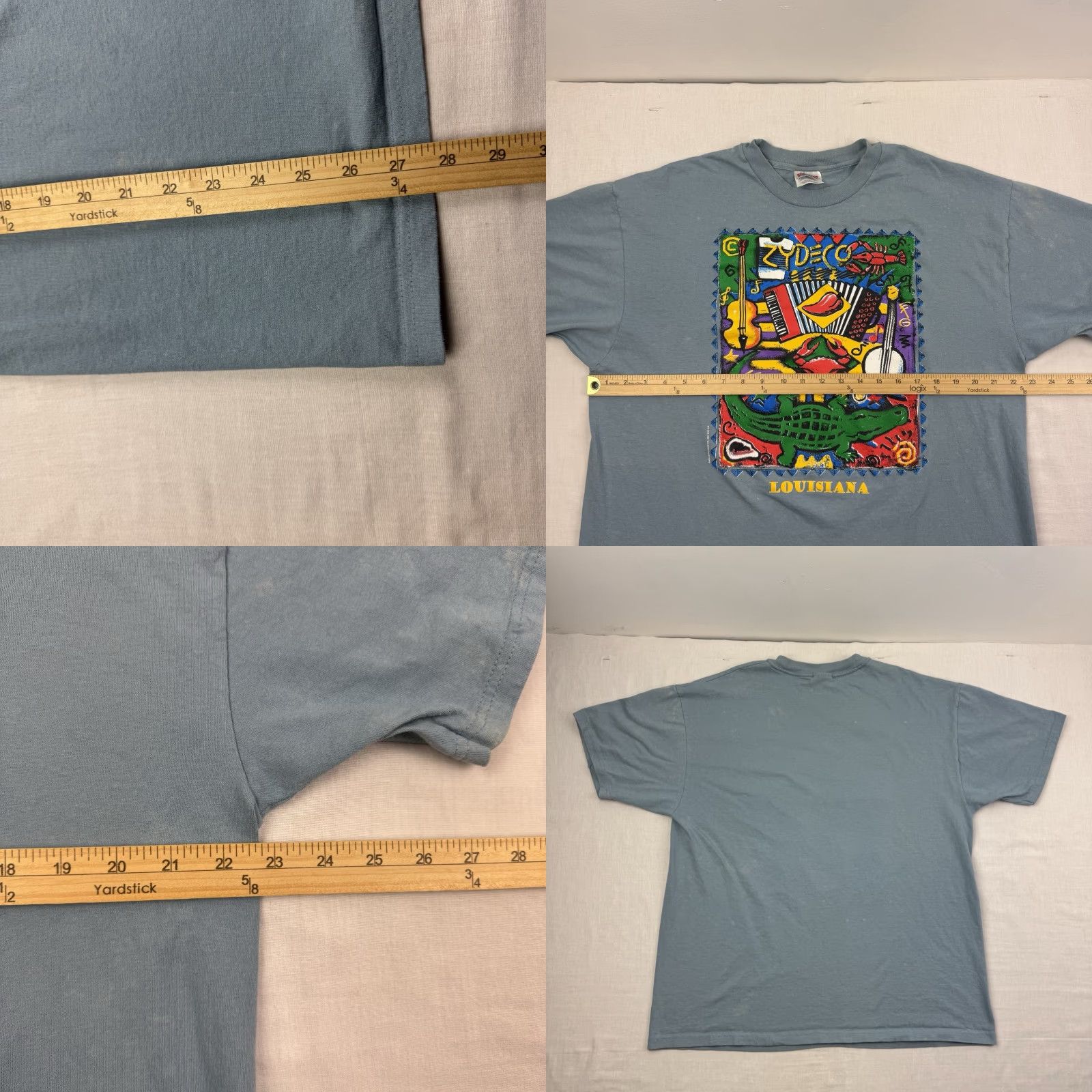 Hanes VINTAGE Zydeco Louisiana Music Cajun T Shirt Adult XL Animals Art Music 90s READ Size US XL / EU 56 / 4 - 9 Thumbnail