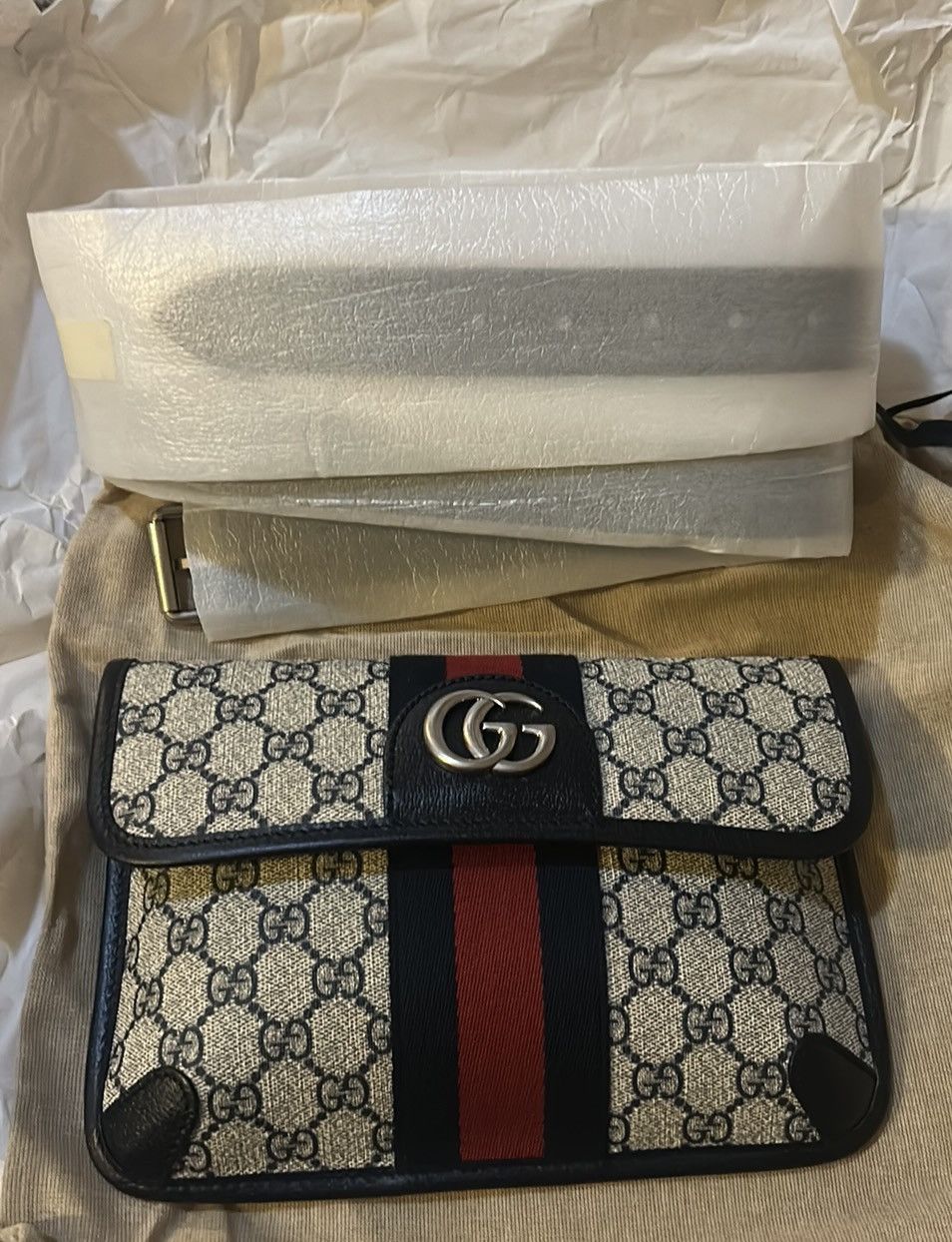 Gucci Gucci Ophidia Canvas with Leather Trim Belt Bag size 90 Size 36 - 4 Thumbnail