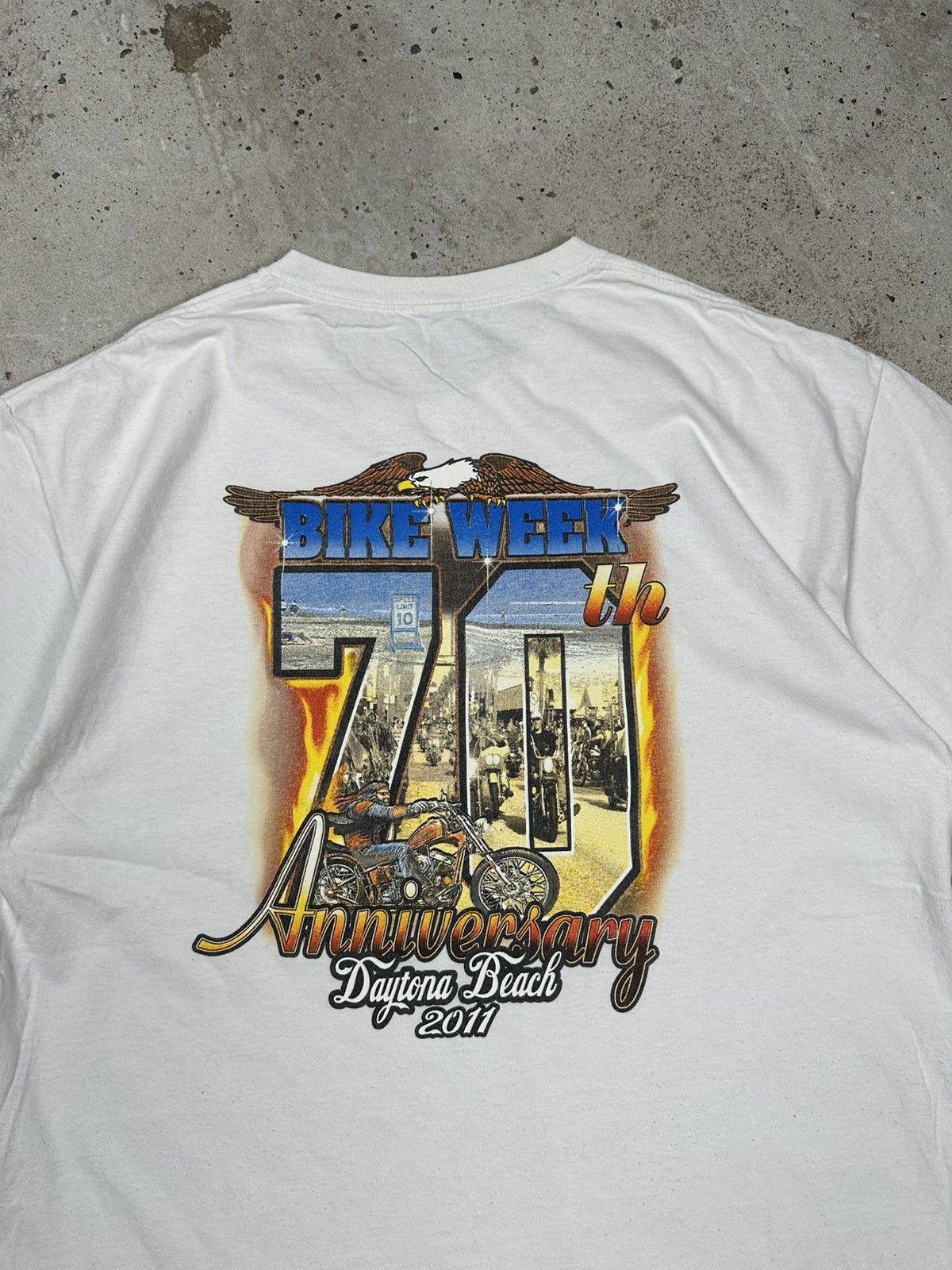 Harley Davidson Vintage Bike Week Daytona Beach Harley Moto Print T Shirt Size US XL / EU 56 / 4 - 1 Thumbnail