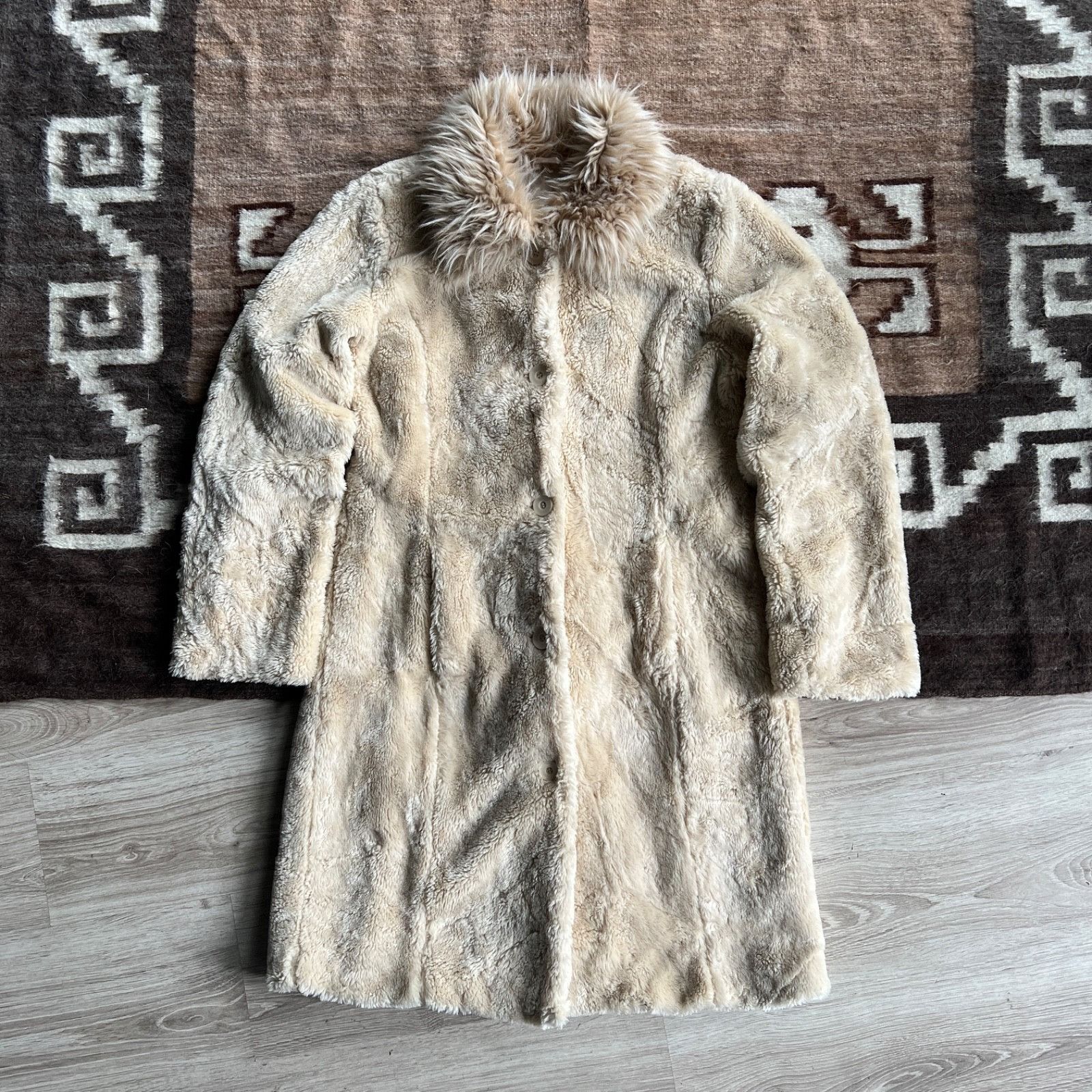 Vintage Fransa Y2K Faux Fur Vintage Long Jacket Fluffy Coat 9563AC Size L / US 10 / IT 46 - 1 Thumbnail