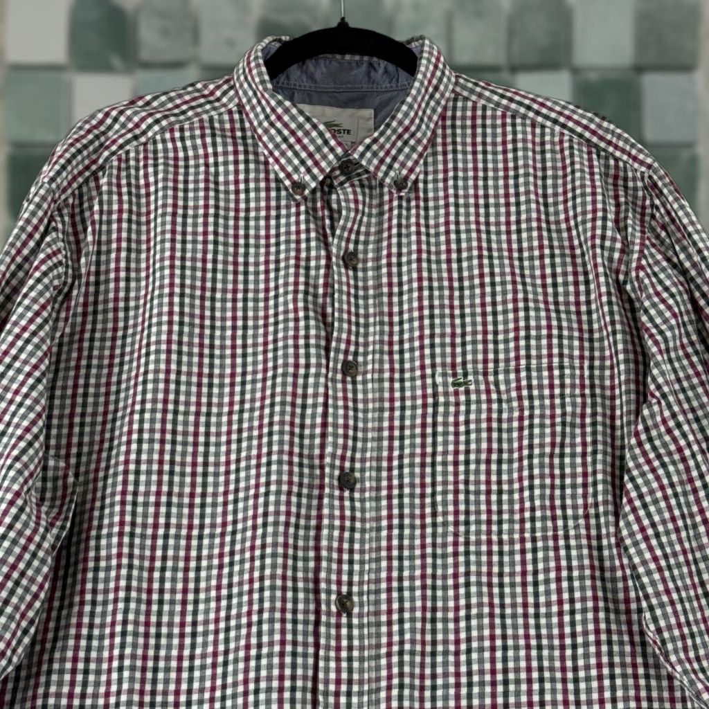 Lacoste Lacoste Button-Up Shirt Mens XL Black Plaid Long Sleeve 100% Cotton Regular Size US XL / EU 56 / 4 - 1 Thumbnail