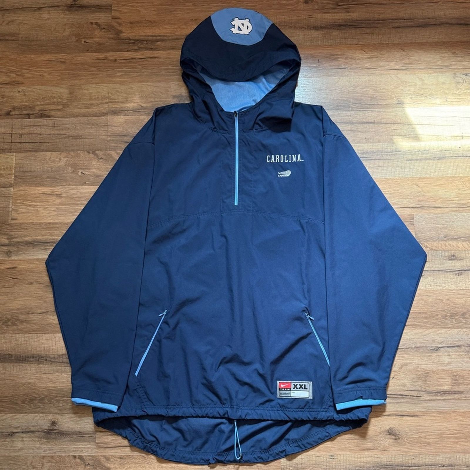 Nike NWOT 90s Nike Team UNC Lacrosse Quarter Zip Windbreaker Size US XXL / EU 58 / 5 - 1 Thumbnail