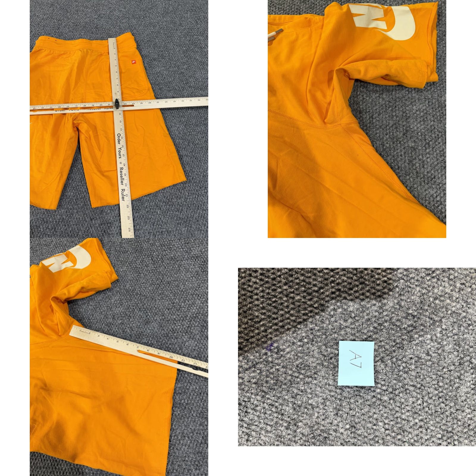 Nike Nike Shorts Mens Small Orange Sweat Elastic Waist Drawstring Logo Pockets Lightweight Breathable 100% Cotton Size US 29 - 8 Thumbnail