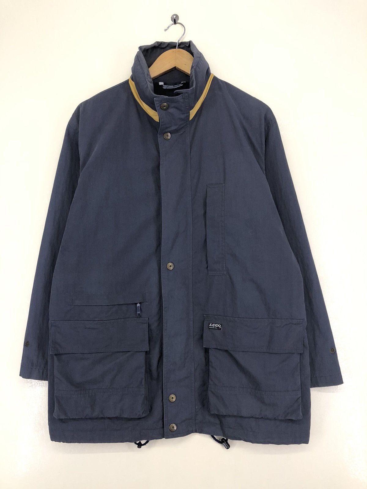 image of Vintage Zippo Multipocket Parka Jacket in Grey, Men's (Size Medium)