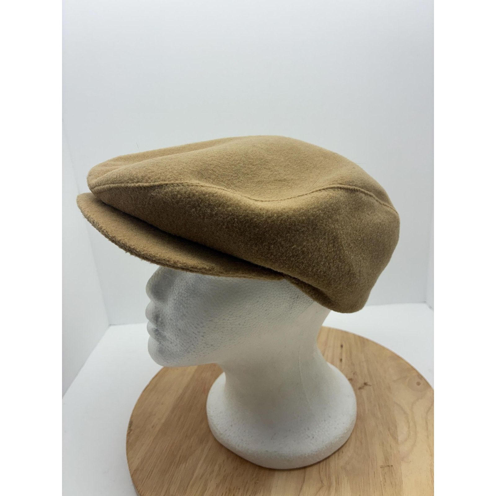 Other Vintage Wool Newsboy Cap Made in USA, Camel Brown 7 1/2 Size ONE SIZE - 1 Thumbnail