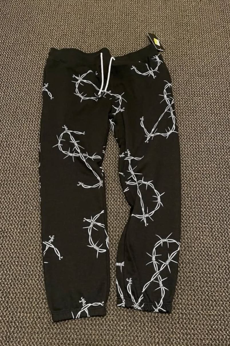Other Men's Barbed Wire Print Joggers with Light Fleece Lining Size US 34 / EU 50 - 1 Thumbnail