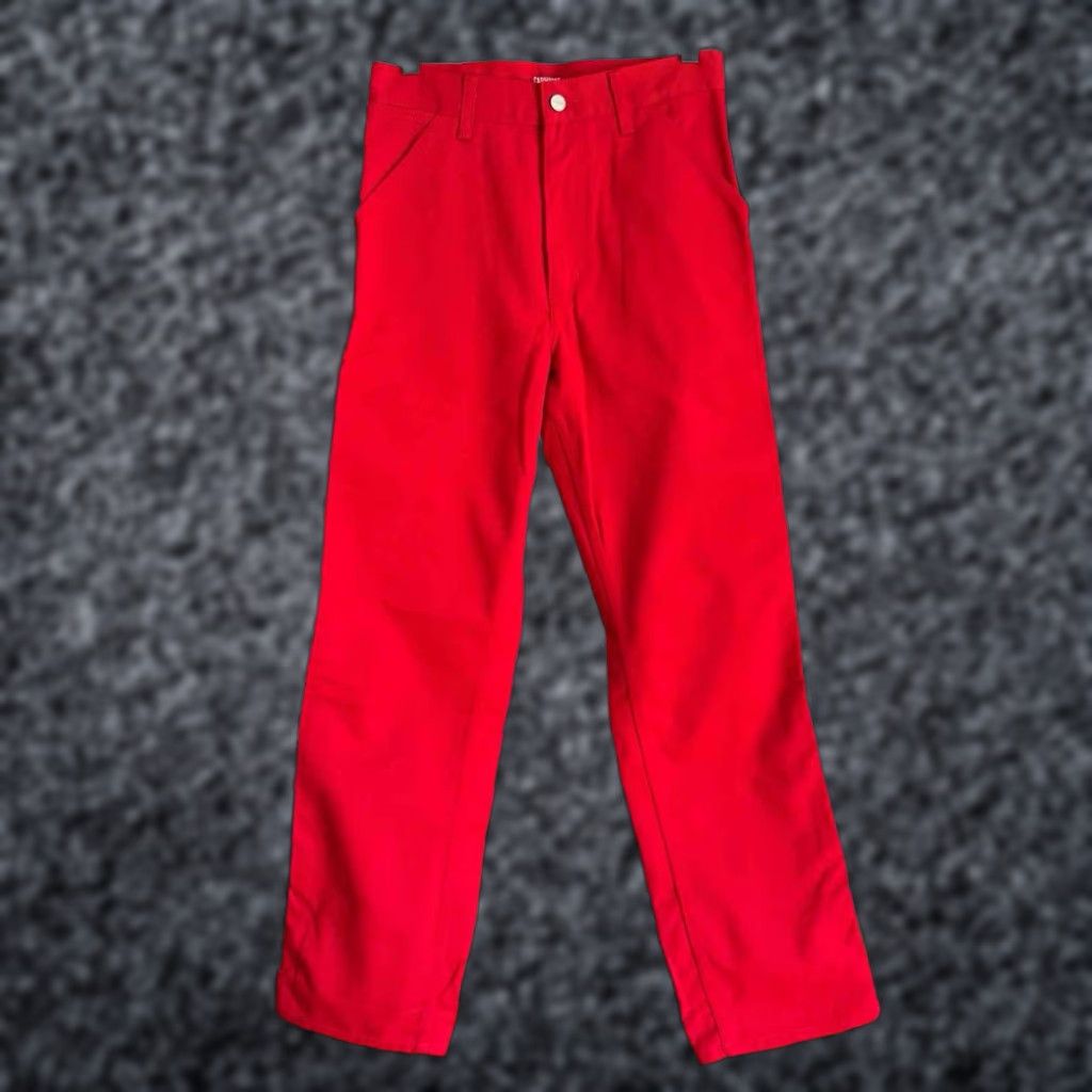 Carhartt Wip VINTAGE Carhartt WIP Single Knee Pants Relaxed Straight Fit Rigid Cardinal Red 28/32 Size US 28 / EU 44 - 1 Thumbnail