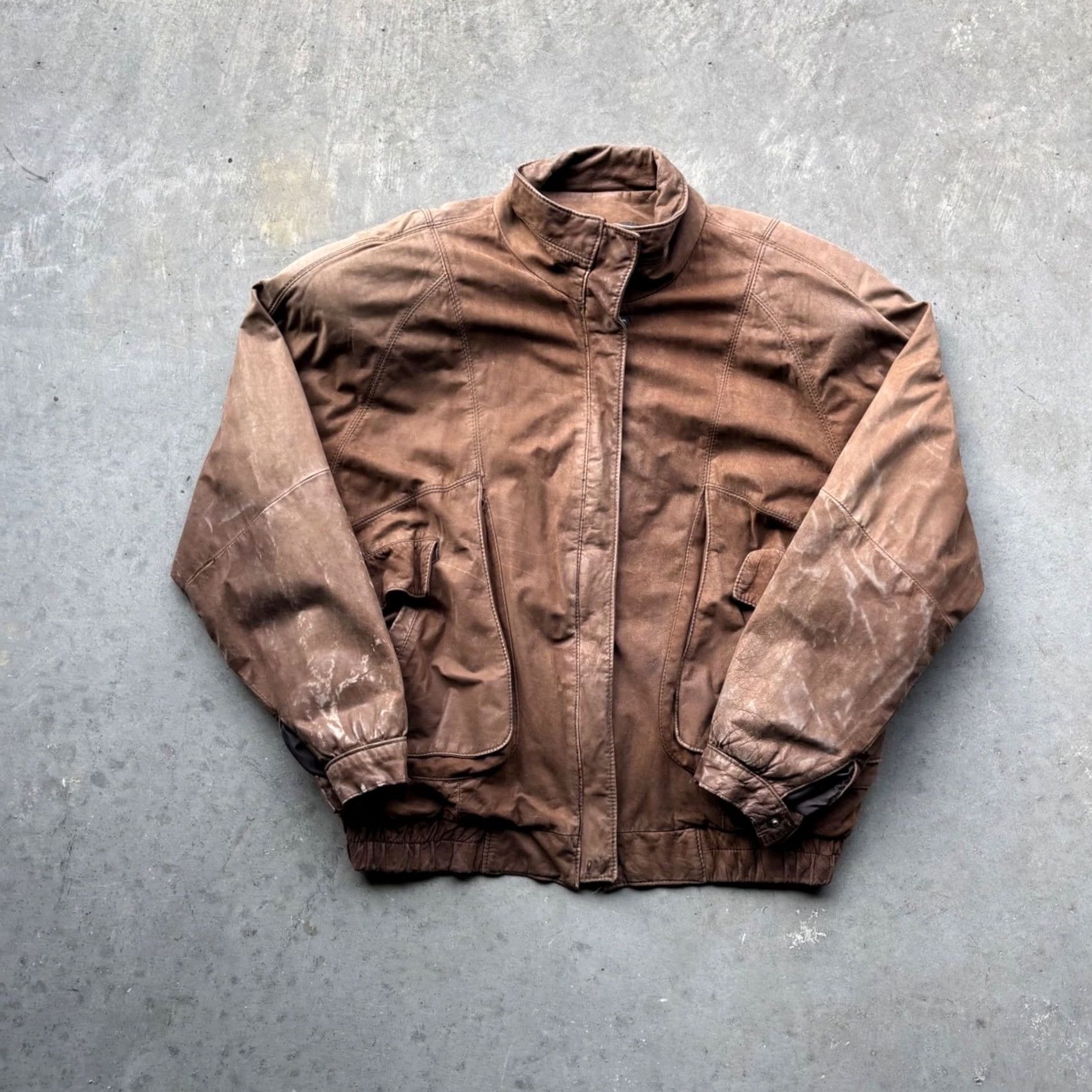 Vintage VINTAGE Comint Brown Leather Bomber Jacket Mens L Size US L / EU 52-54 / 3 - 2 Thumbnail