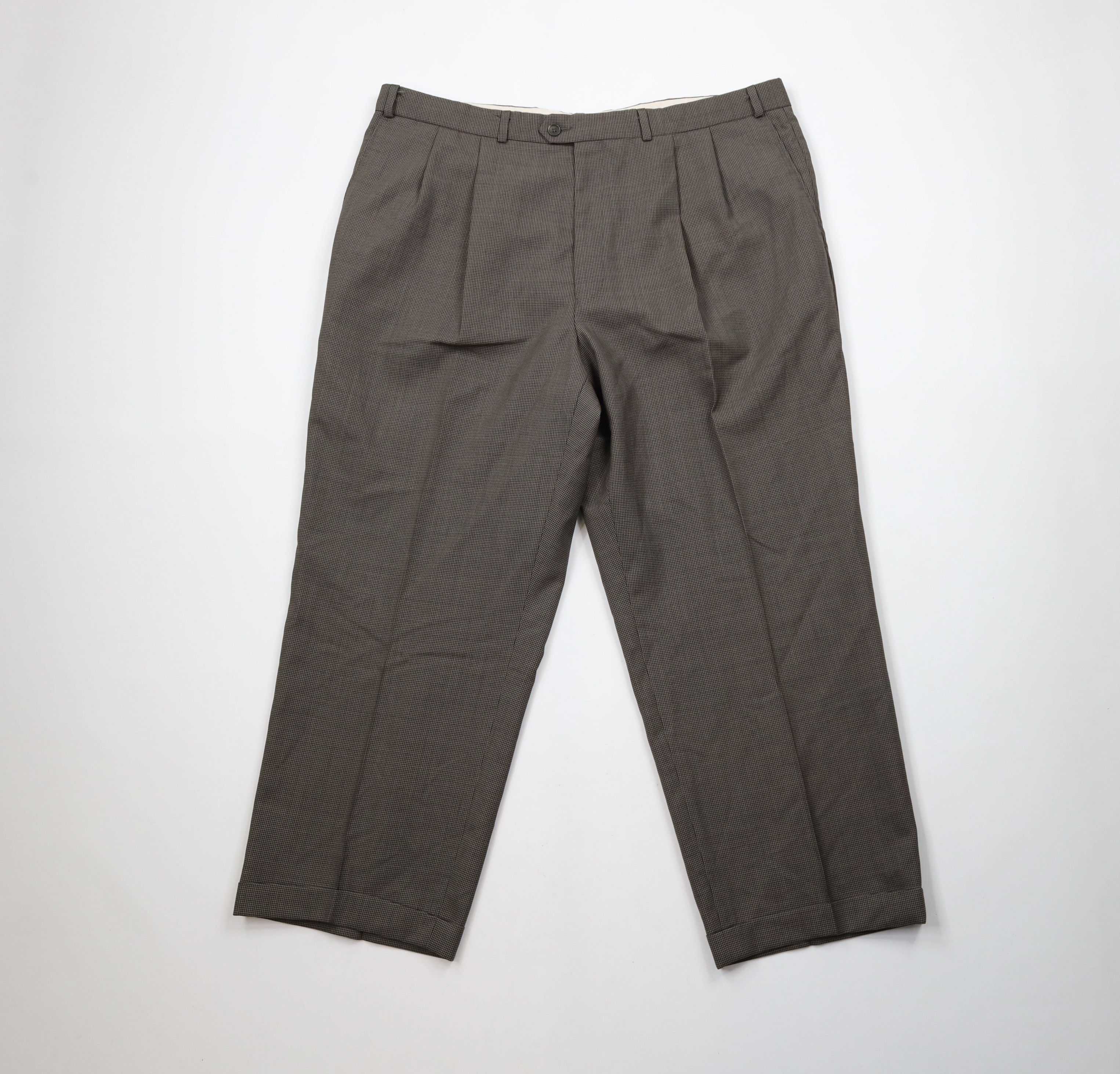 Vintage Vintage 90s Streetwear Houndstooth Wide Leg Chino Pants Size US 38 / EU 54 - 1 Thumbnail