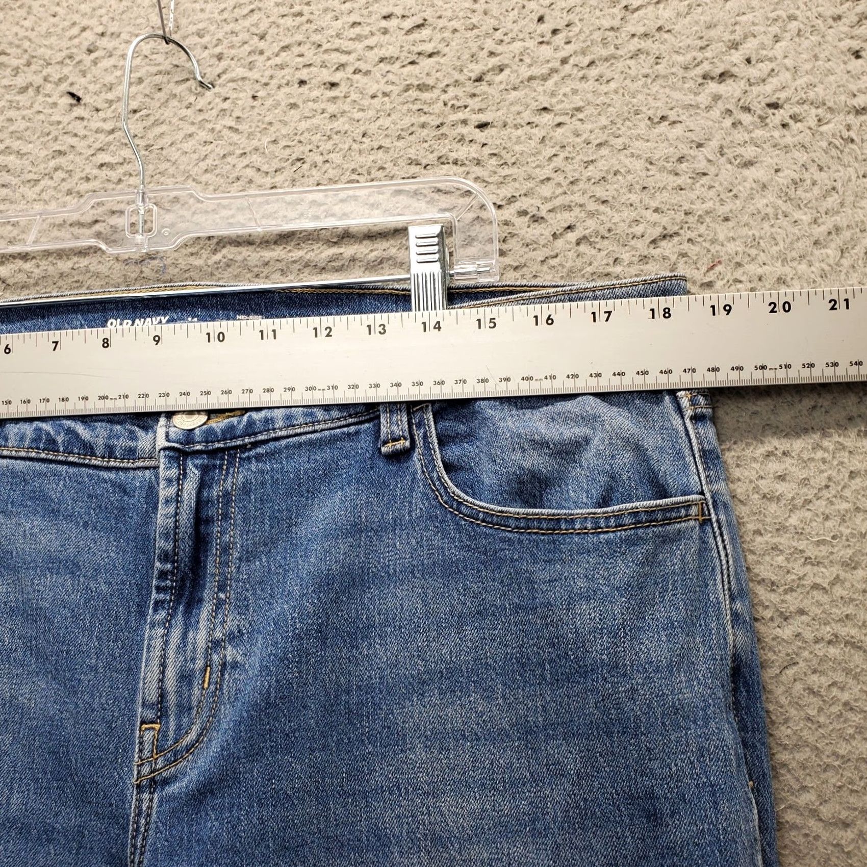 Old Navy Old Navy Wow Jeans Womens 14 Blue Denim Mid Rise Tapered Leg Whiskered Boyfriend Jeans Size 36" / US 14 / IT 50 - 6 Thumbnail