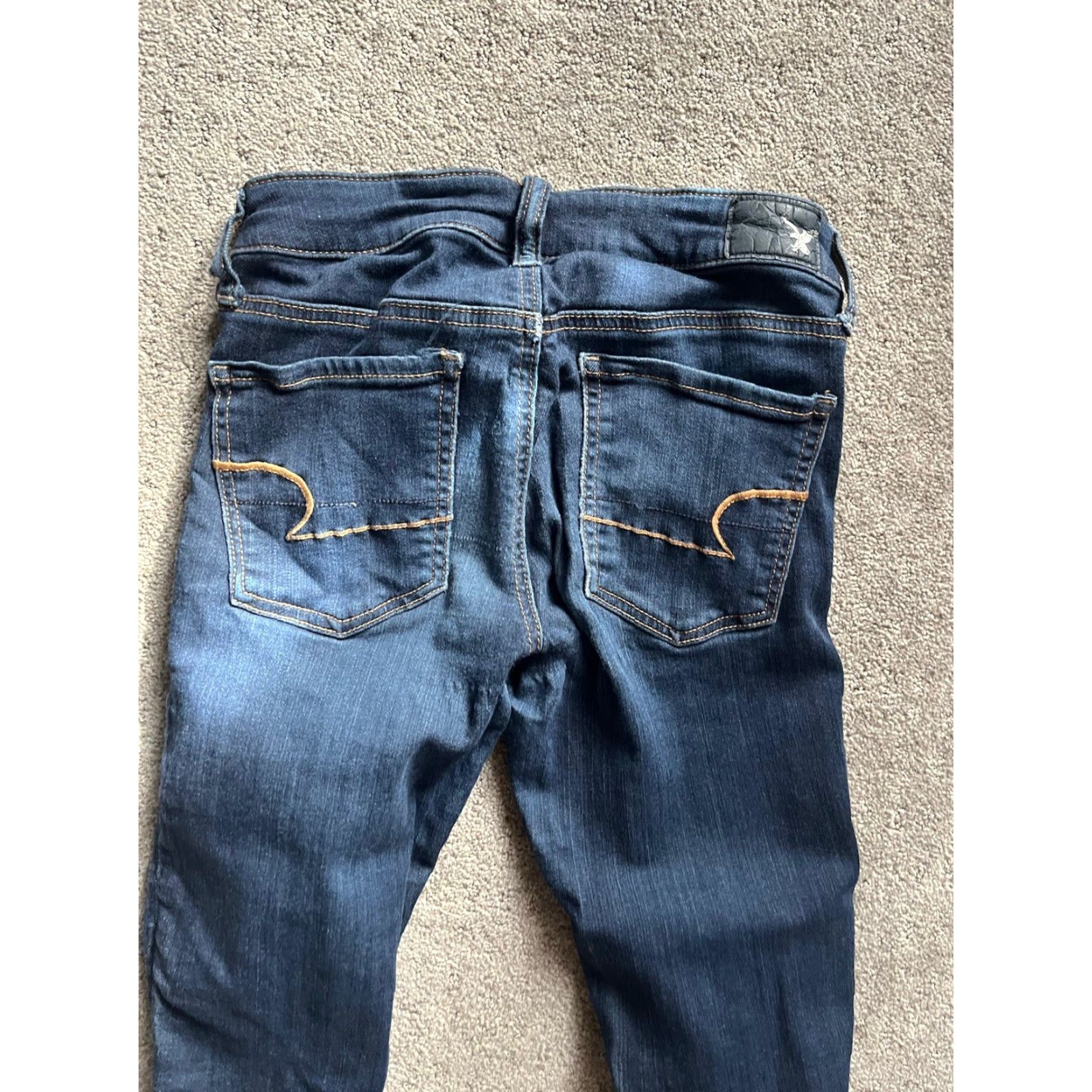 American Eagle Outfitters American Eagle Outfitters Jegging Pants 2 Women Regular Solid Distressed Blue Stretch Denim Size 26" / US 2 / IT 38 - 2 Thumbnail