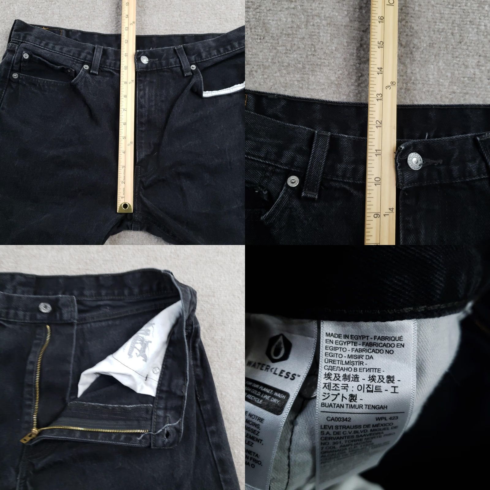 Levi's Levi's 505 Shorts Mens 38 Black Bermuda Distressed 10 Inseam 5-Pocket Zip Fly Denim Cotton Regular Inseam 10 in Mens Size US 38 / EU 54 - 8 Thumbnail
