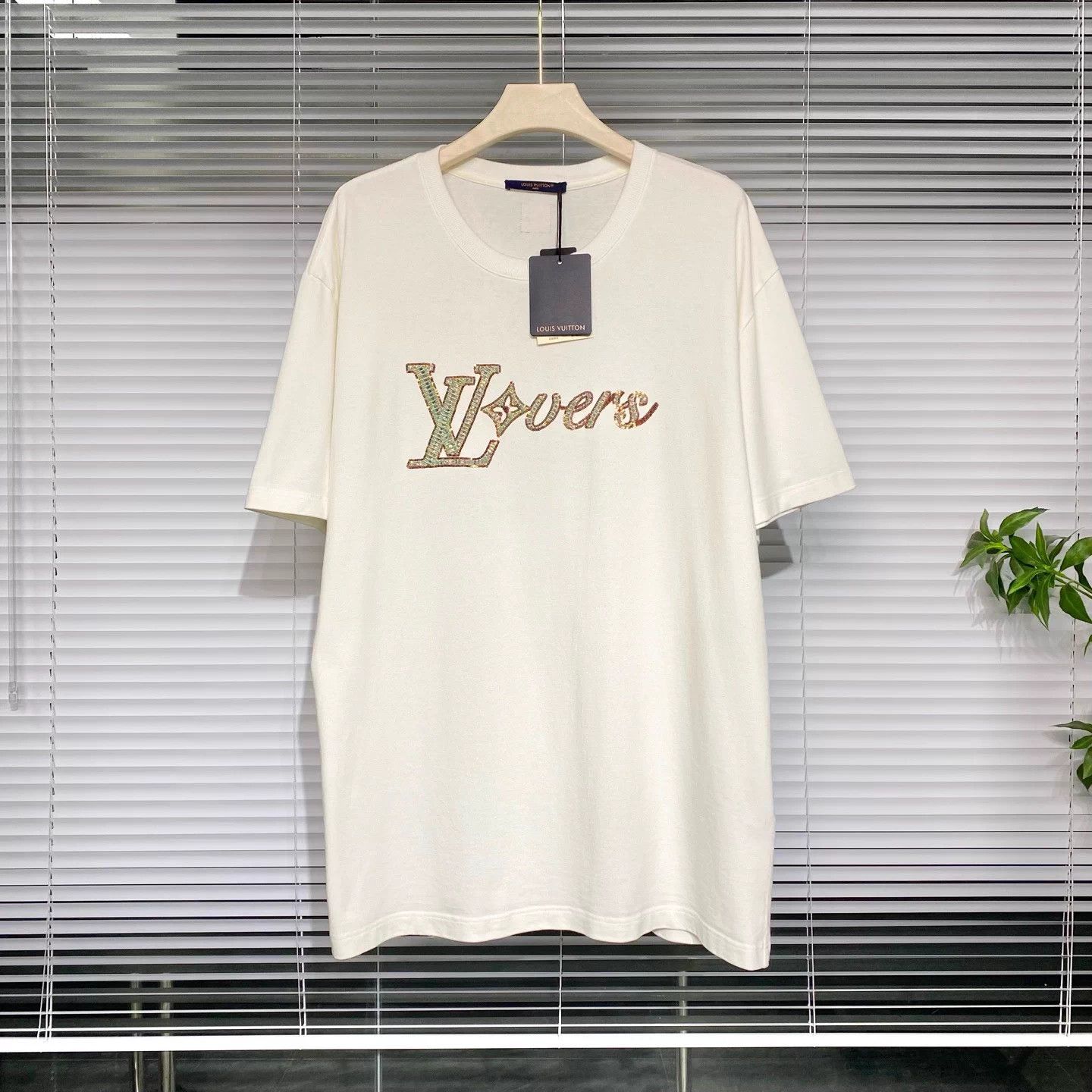 Louis Vuitton LV x Pharrell Sequin Beaded Monogram T-Shirt White 5L Size US XXL / EU 58 / 5 - 1 Thumbnail