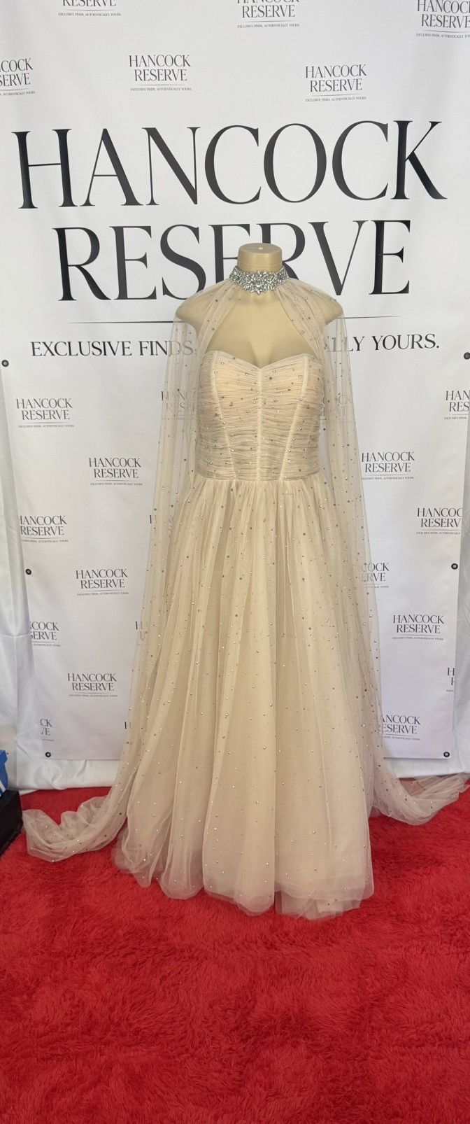 Other Tarik Ediz “Edmon” Crystal Cape Gown –size 14 Size XL / US 12-14 / IT 48-50 - 12 Thumbnail