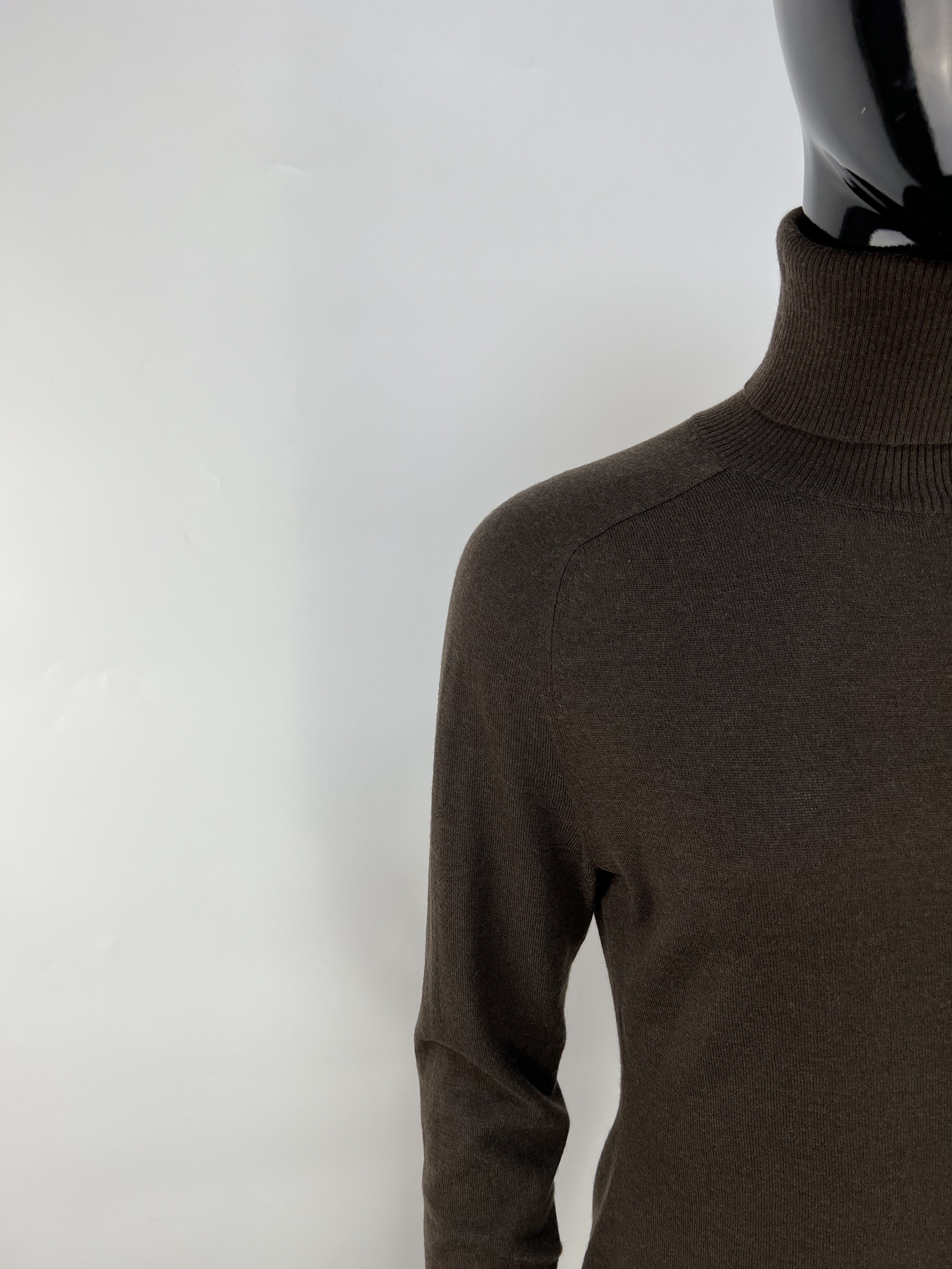 Escada Escada Brown Wool Silk Cashmere Turtleneck Sweater Size S Size S / US 4 / IT 40 - 4 Thumbnail