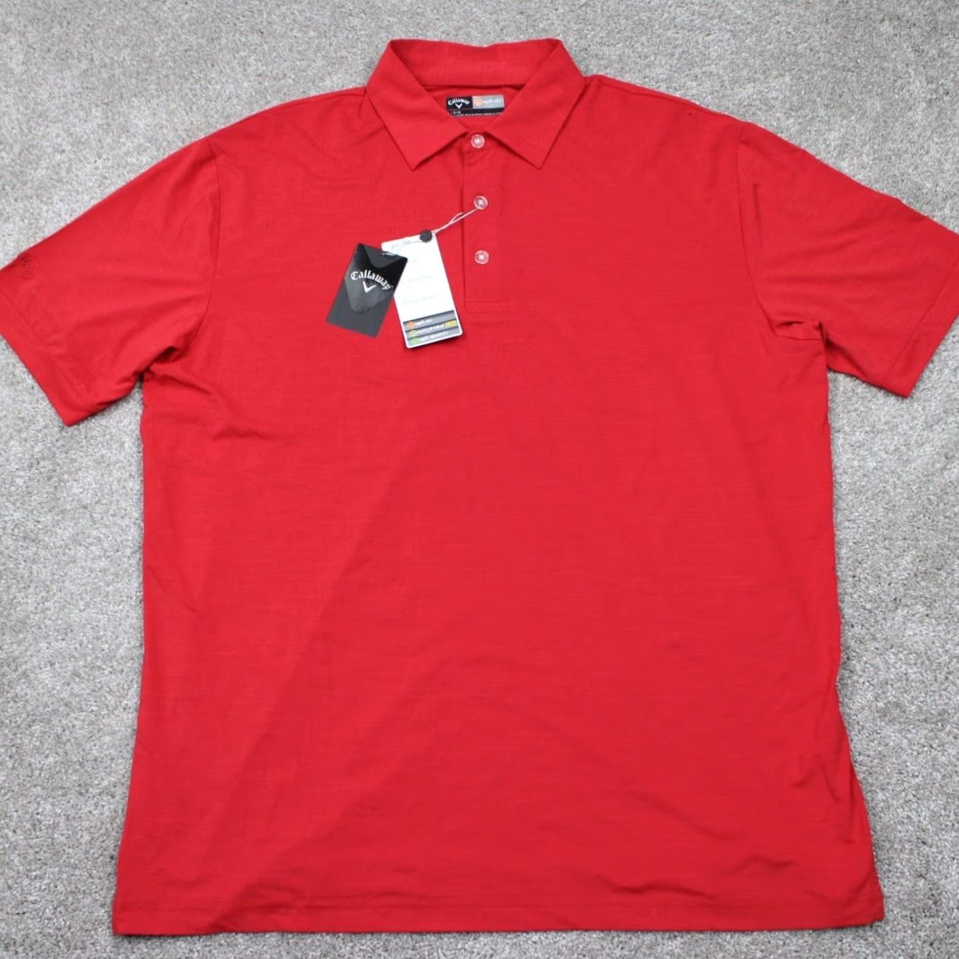 Callaway Callaway Polo Shirt Mens Large Red NWT Opti-Dri Cotton Polyester Stretch S/S Golf Shirt Size US L / EU 52-54 / 3 - 2 Thumbnail