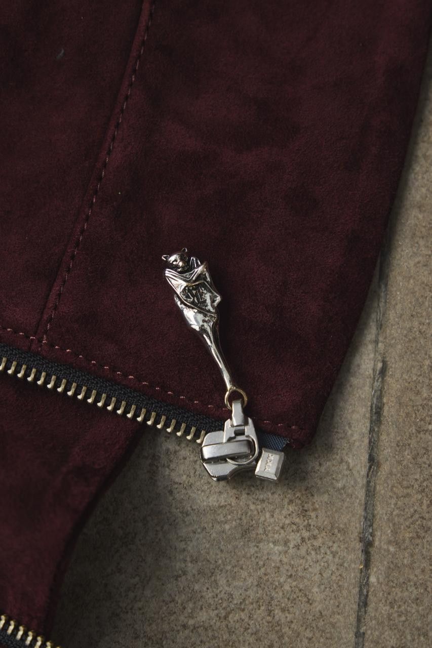 ROCKSTEADY ROCKSTEADY Burgundy Suede Zip-Up Jacket Size US M / EU 48-50 / 2 - 9 Thumbnail