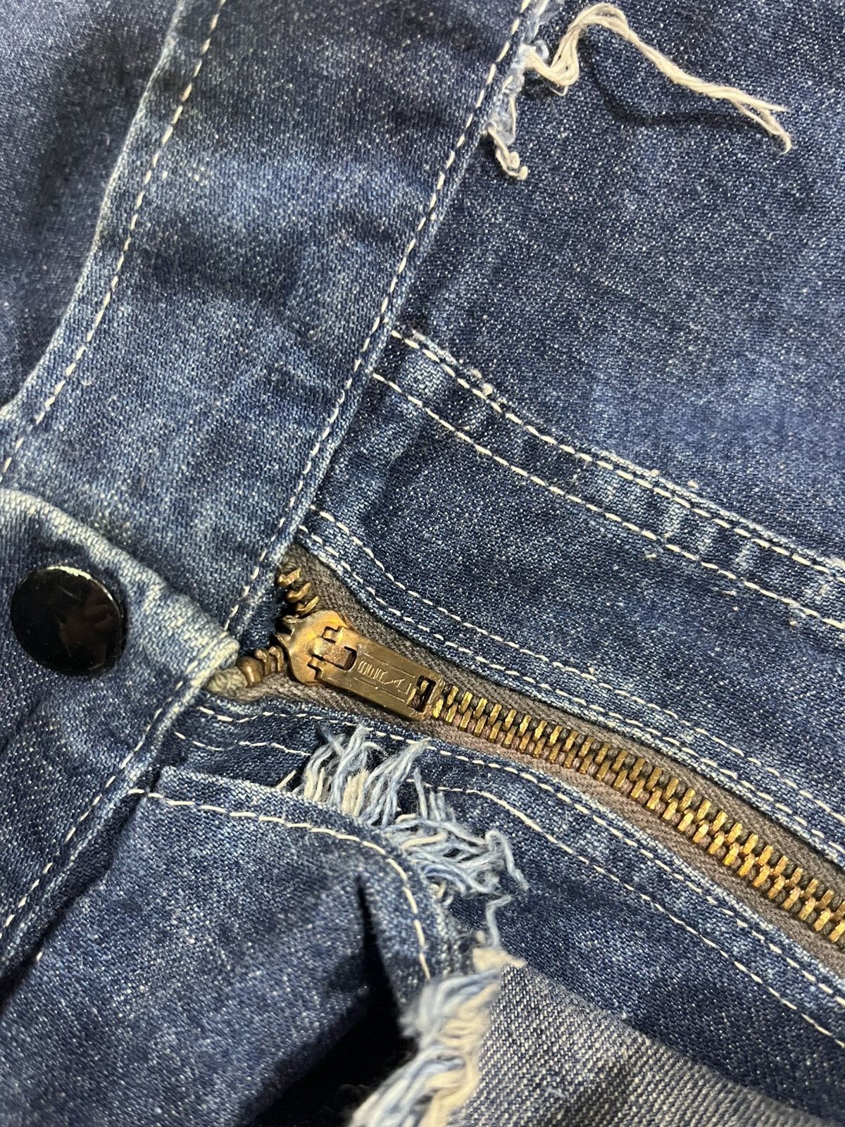 Vintage Vintage 60s Selvedge Denim Skirt Faded Blue Size 25" / US 0 / IT 36 - 6 Thumbnail