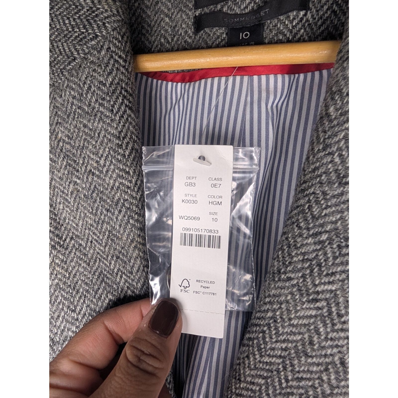 J.Crew J.Crew Sommerset Blazer Wool Herringbone Grey Size L / US 10 / IT 46 - 4 Thumbnail