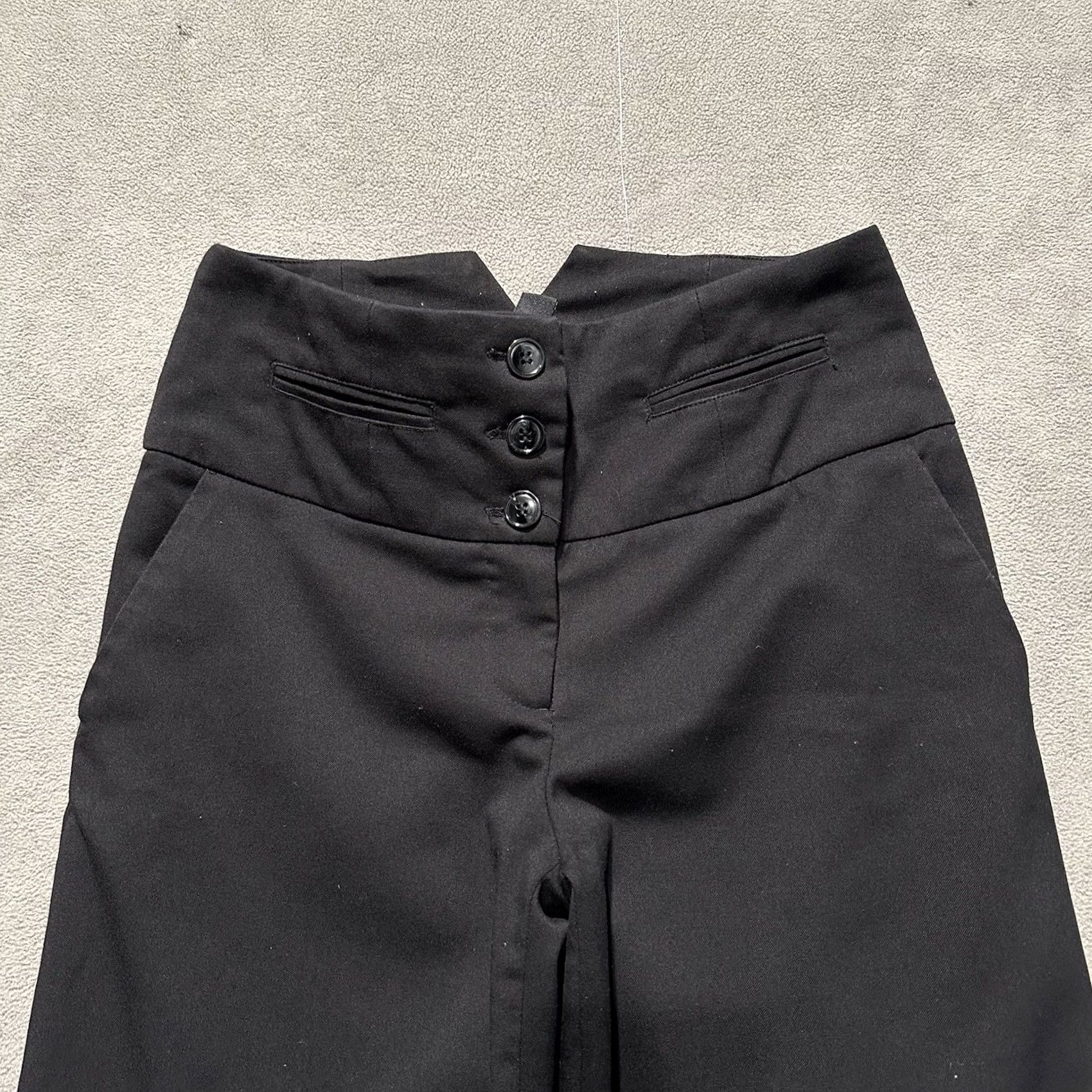 H&M H&M Black Wide Leg Pants Womens Size 4 Cuffed Relaxed Stretch Truser EUC Size 27" / US 4 / IT 40 - 3 Thumbnail