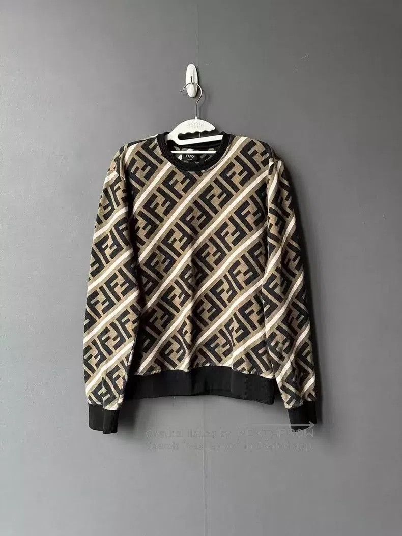 Fendi Fendi Striped All-Over Printed Sweatshirt Size US M / EU 48-50 / 2 - 1 Thumbnail