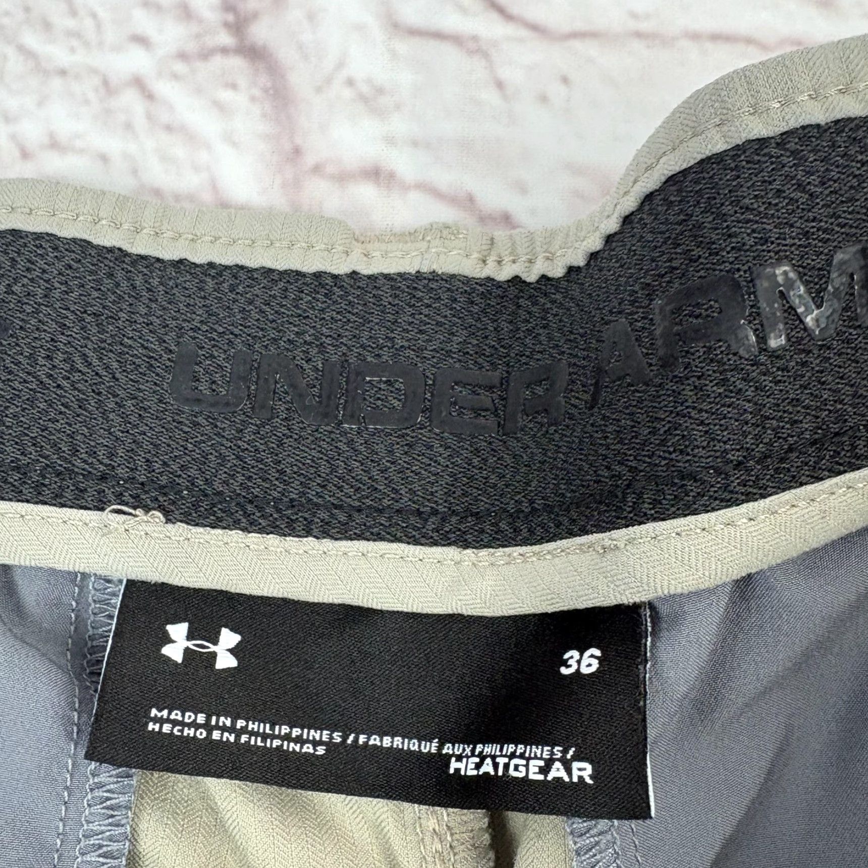 Under Armour Under Armour Mens 36 Beige HeatGear Shorts Golf Activewear Quick Dry Elastic Waist Pockets Size US 36 / EU 52 - 3 Thumbnail