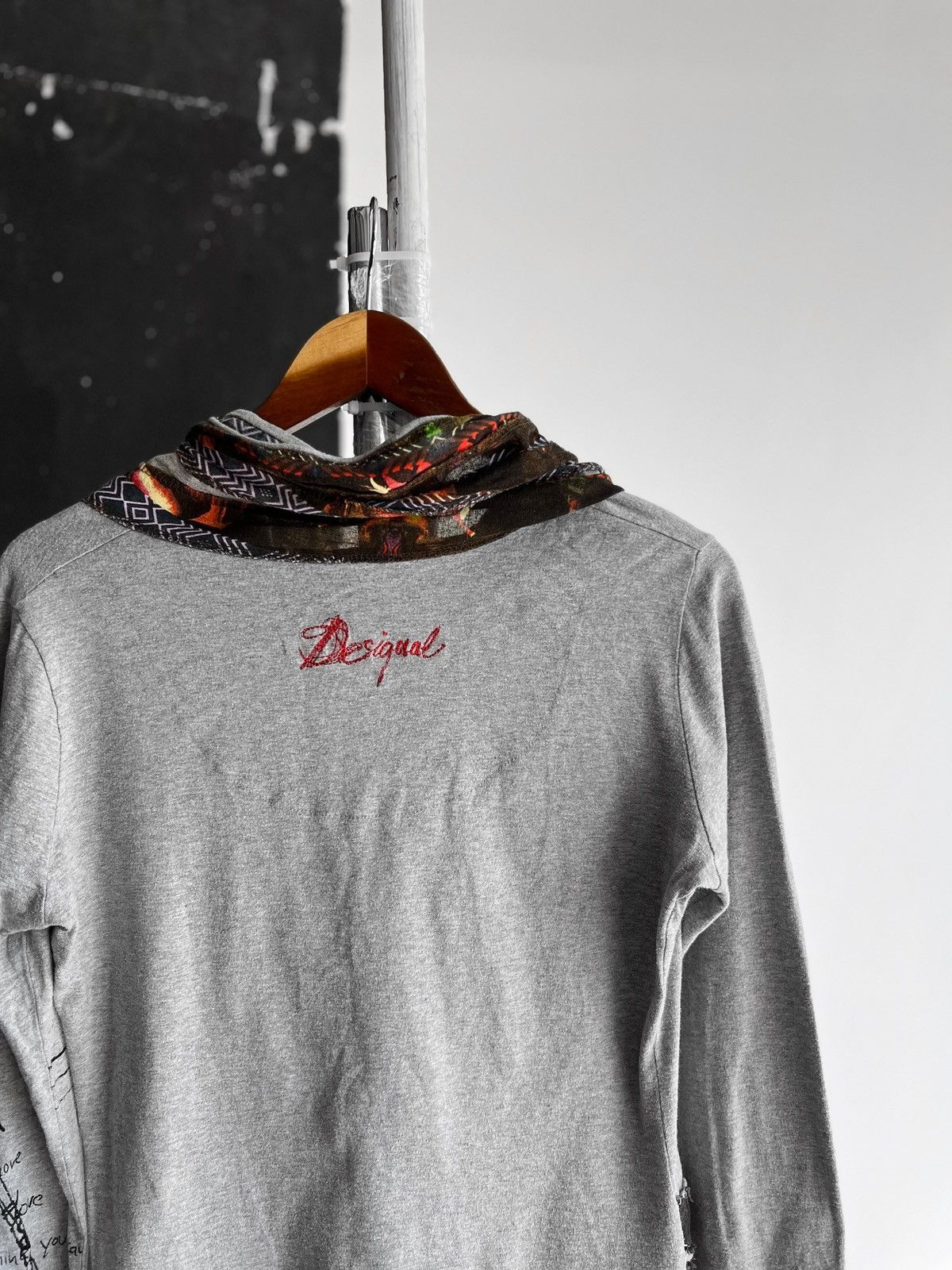 Designer × Desigual Desigual Womens Gray Long Sleeve Top Shirt Floral Size L / US 10 / IT 46 - 4 Thumbnail