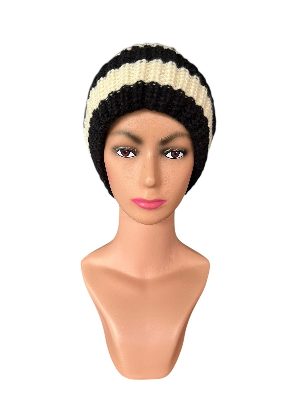 Japanese Brand Crochet Knitted Handmade Japanese Beanie Hats Size ONE SIZE - 5 Thumbnail