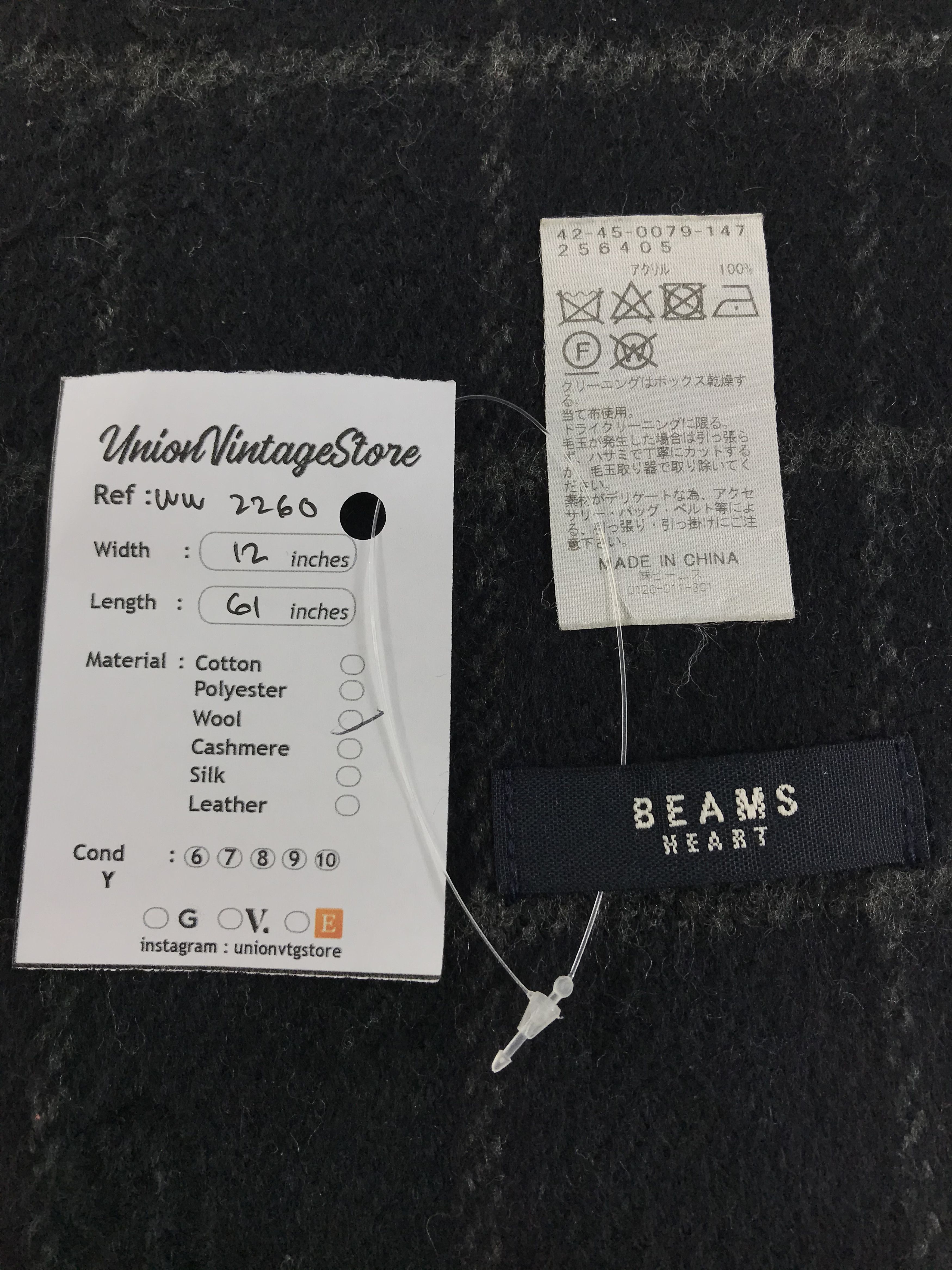 Beams Plus × Vintage Beams Heart Scarf / Muffler / Neckwear - WW2260 Size ONE SIZE - 4 Thumbnail