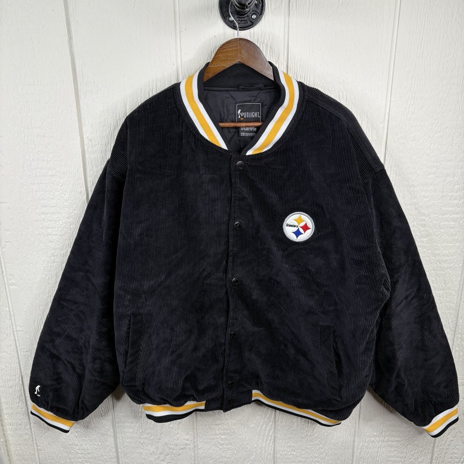 Other Y2K Black Corduroy Pittsburgh Steelers Bomber Size X-Large Size US XL / EU 56 / 4 - 8 Thumbnail