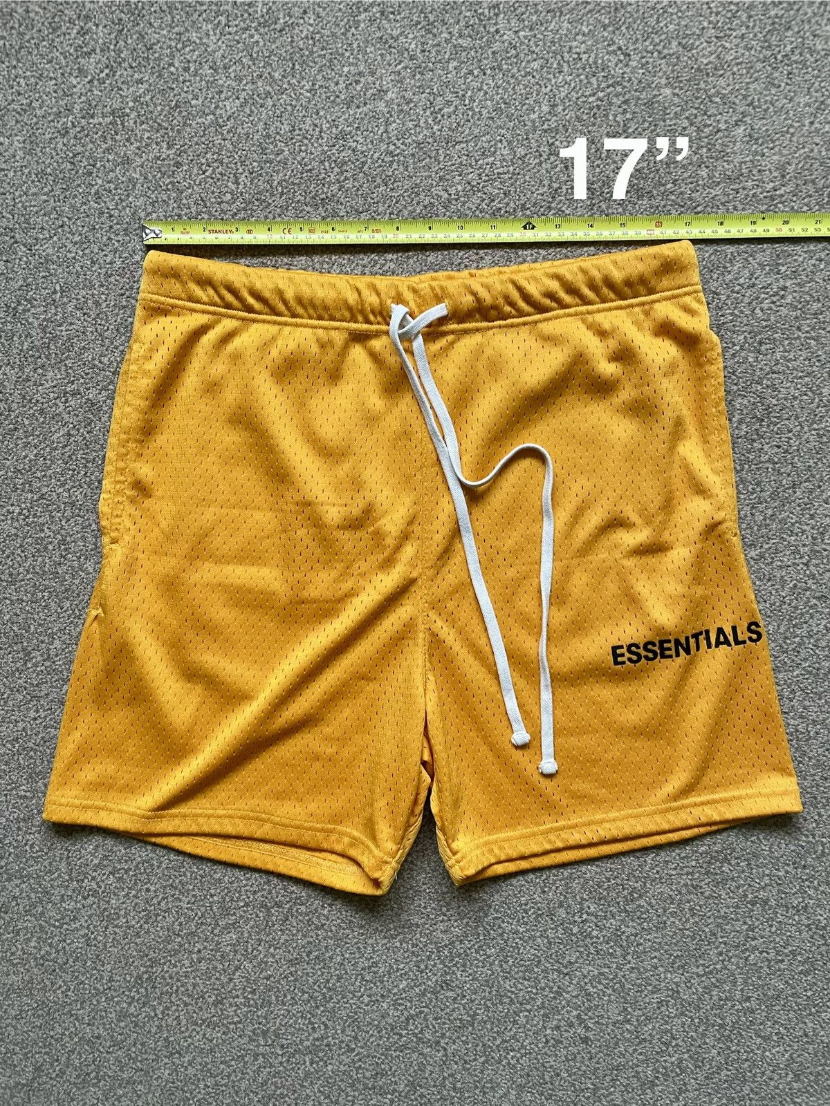 Fear of God FOG Essentials FW18 Mesh Shorts - Taxi Yellow Size US 34 / EU 50 - 10 Thumbnail