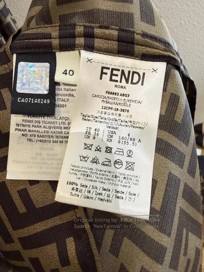 Fendi Fendi Classic Monogram Logo Silk Shirt Size XS / US 0-2 / IT 36-38 - 5 Thumbnail