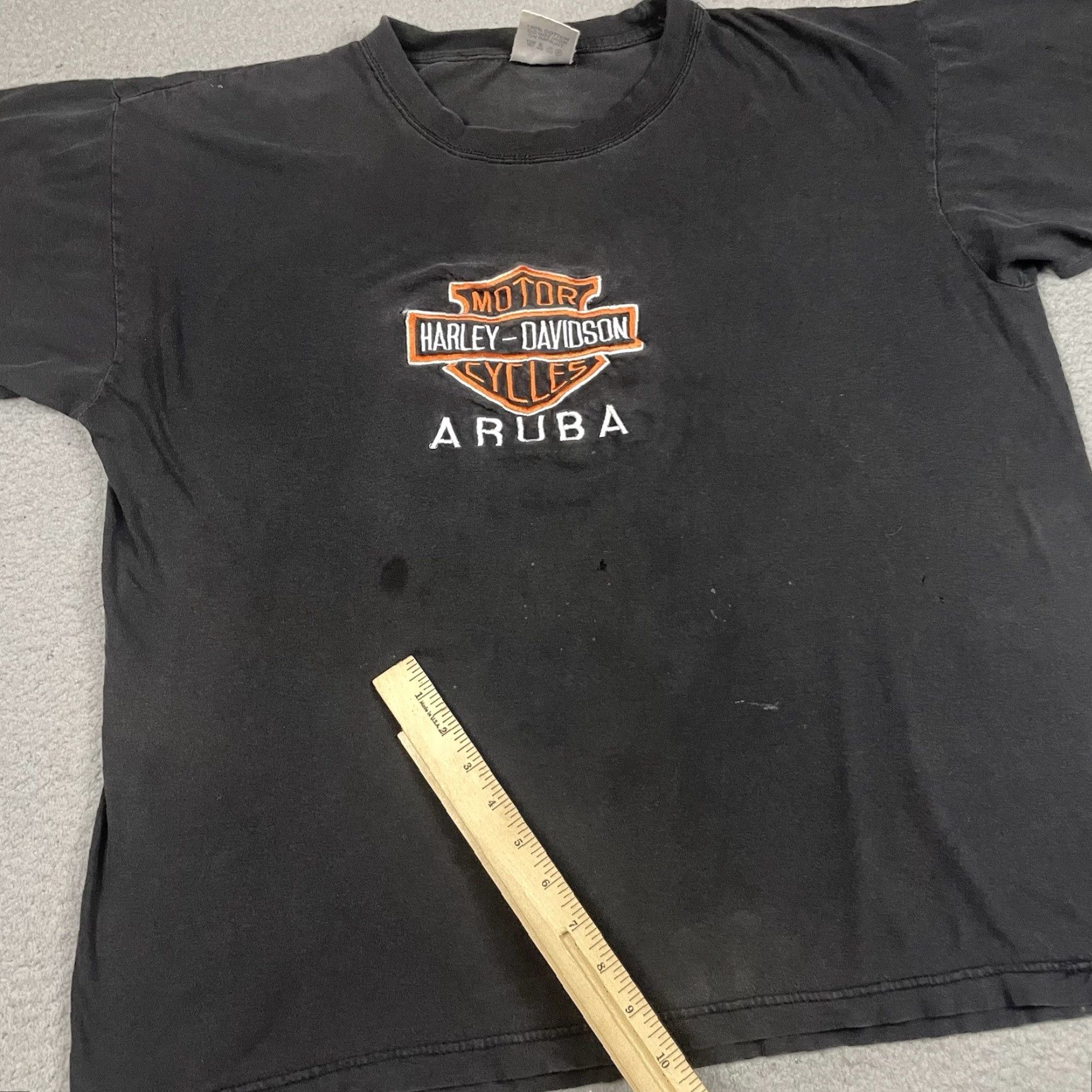 Harley Davidson VINTAGE Harley-Davidson T Shirt Adult XL Black Embroidered Motorcycle Aruba Vtg Size US XL / EU 56 / 4 - 4 Thumbnail