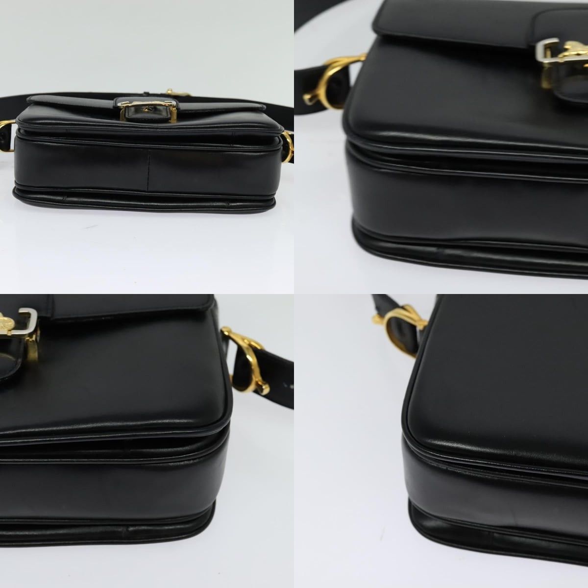 Celine CELINE Sulky Shoulder Bag Leather Black Gold Size ONE SIZE - 10 Thumbnail