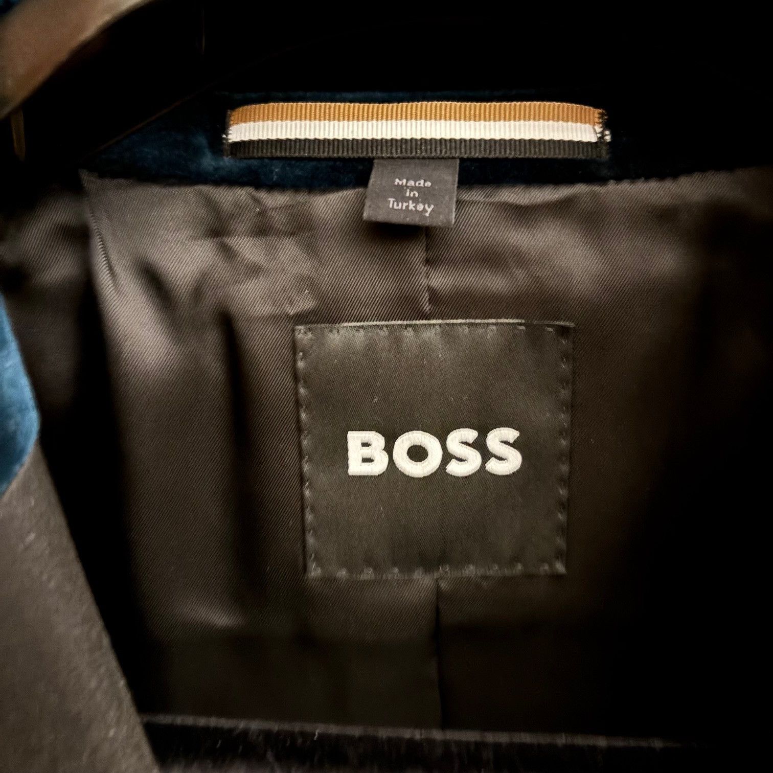 Hugo Boss HUGO BOSS - Cotton Velvet Tuxedo Jacket - Turquoise Size 46R - 4 Thumbnail