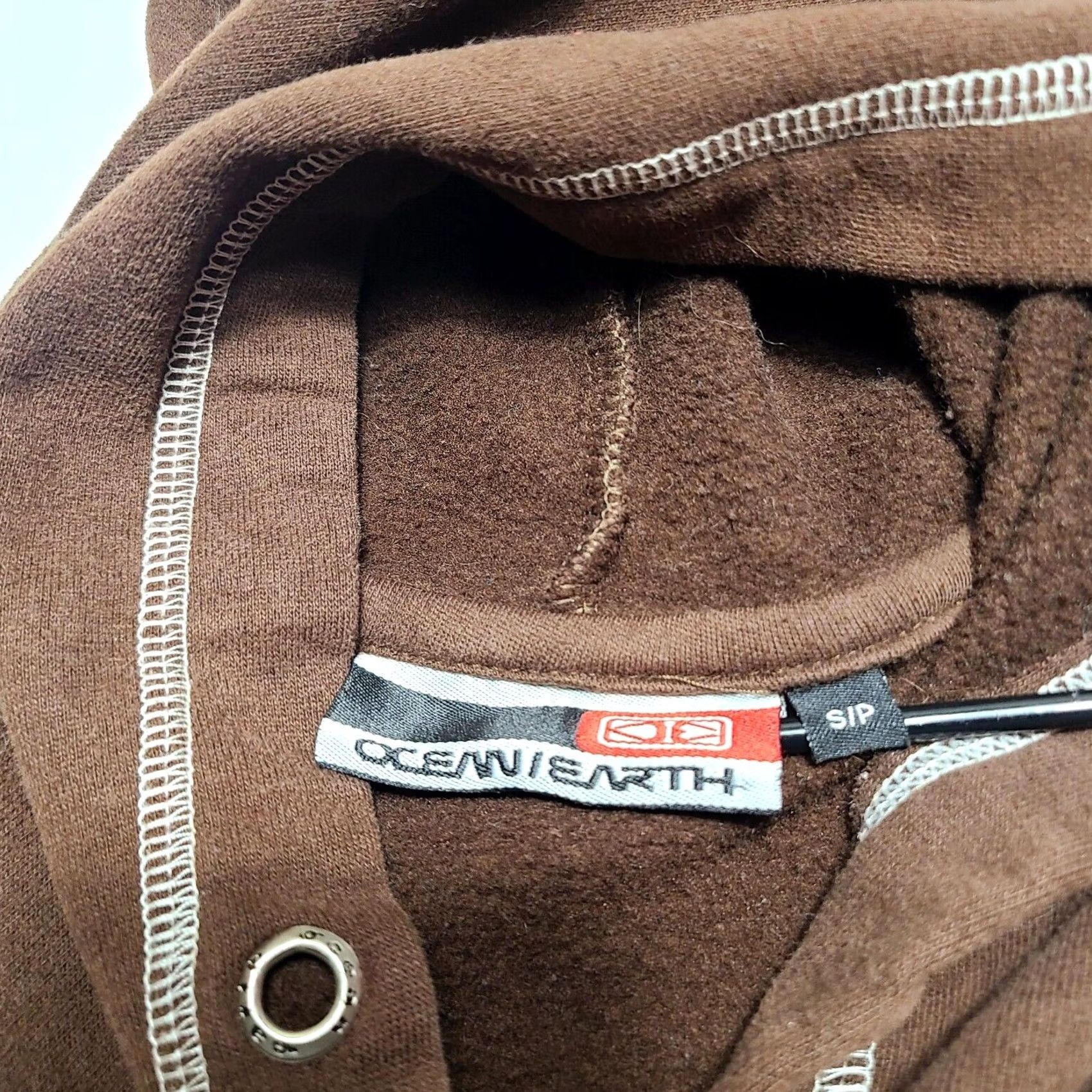 Vintage Ocean And Earth "Surfing Is My Religion" Hoodie Mens S Size Small Graphic Y2k Brown Cotton Blend Pullover Long Sleeve Size US S / EU 44-46 / 1 - 5 Thumbnail