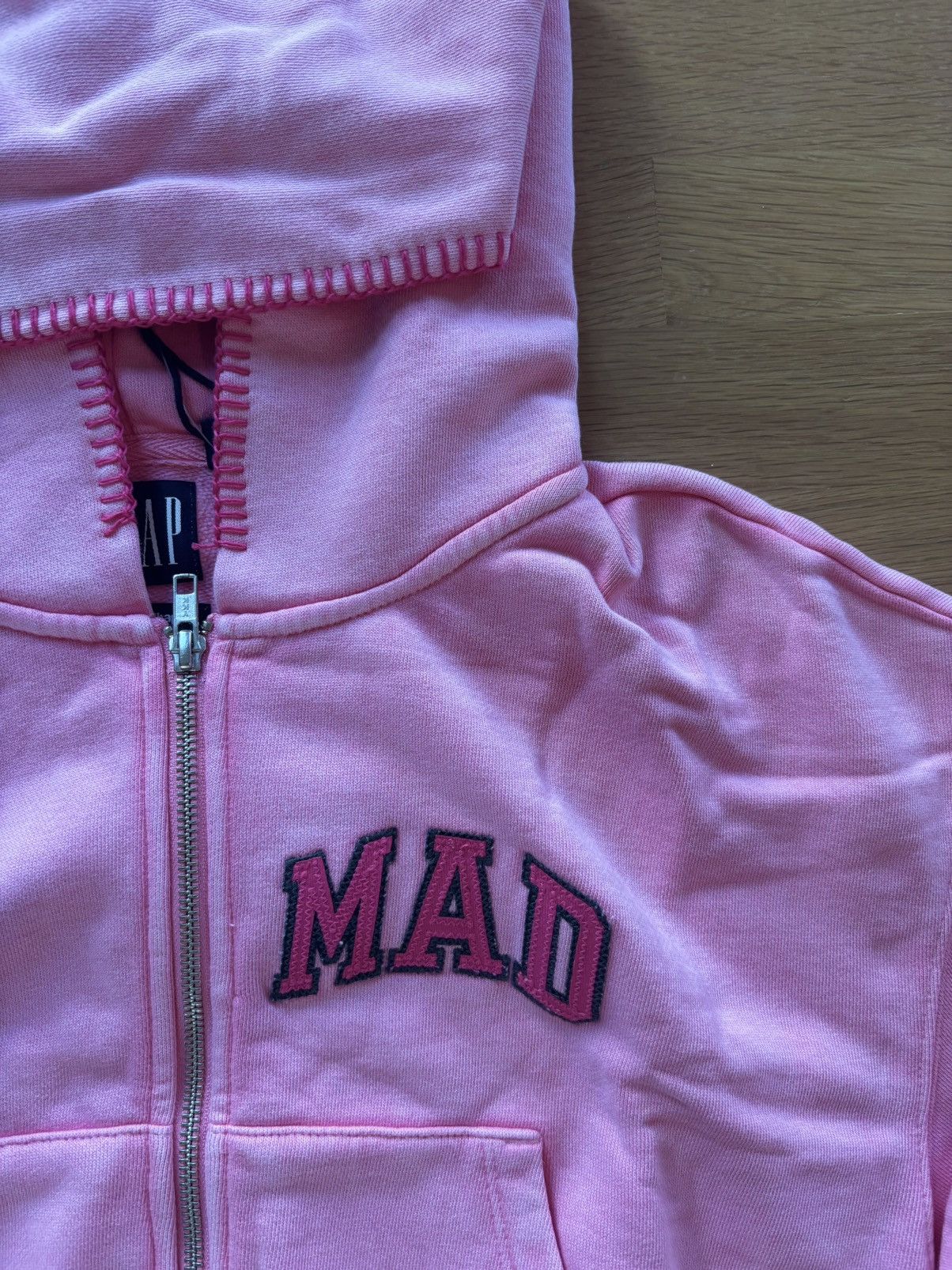 Gap × Madhappy Gap x MadHappy Pink Full Zip Cropped Mad Logo Hoodie Size S / US 4 / IT 40 - 4 Thumbnail
