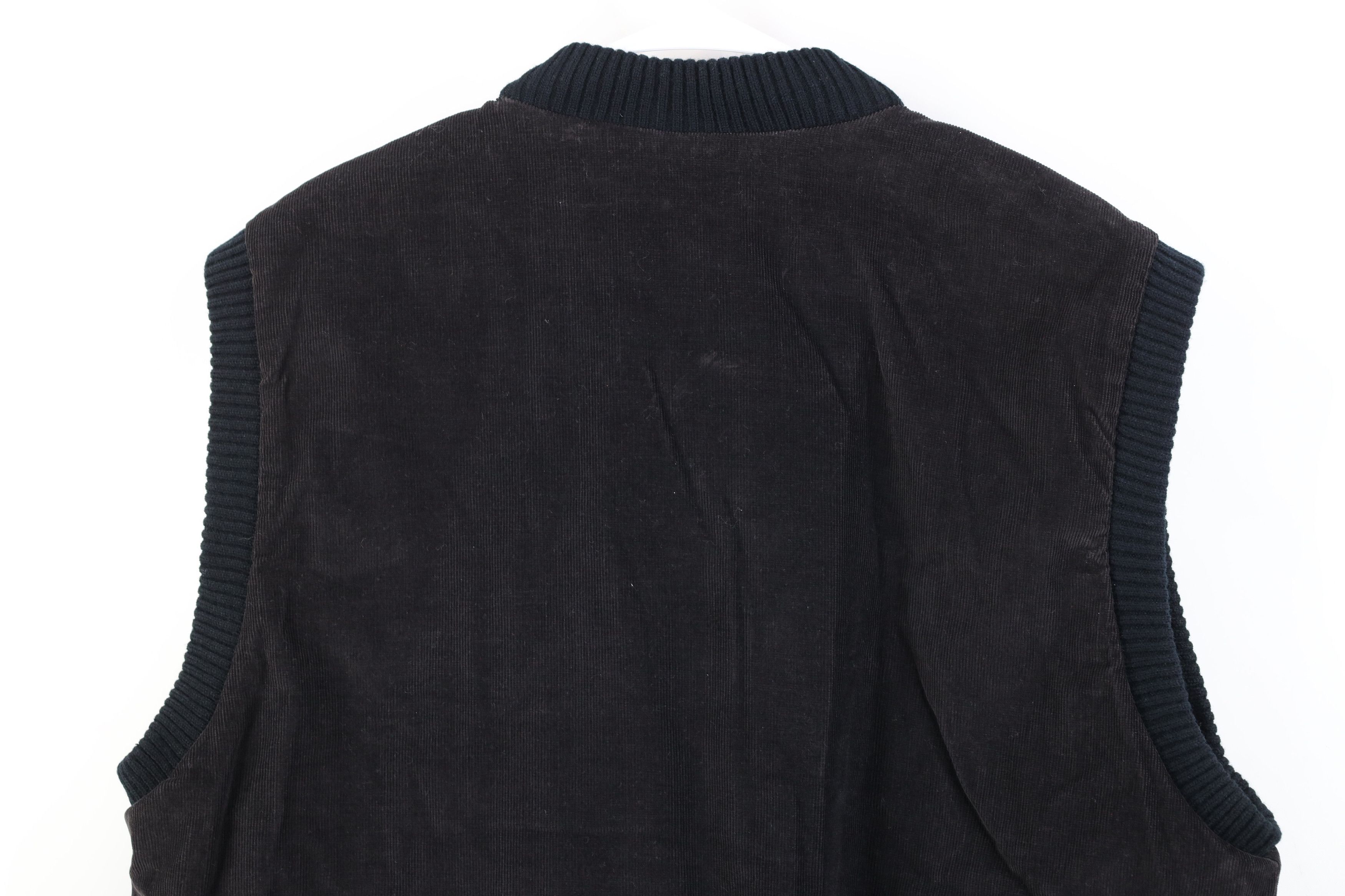 Vintage Vintage 70s Streetwear Quilted Corduroy Vest Jacket Black Size US XL / EU 56 / 4 - 14 Thumbnail