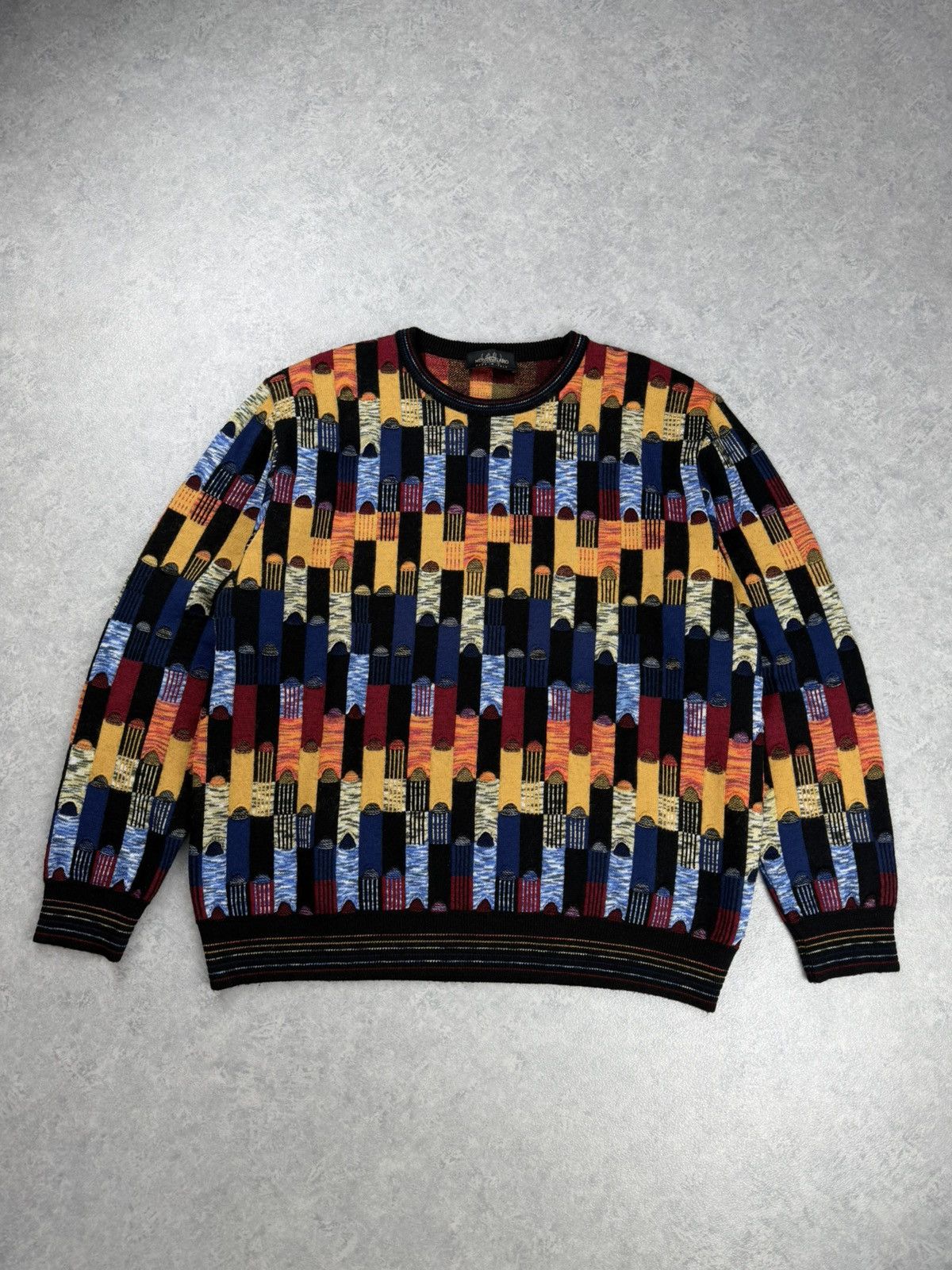 Other Montechiaro Wool Blend Knit Sweater Multicolor Size 52 Size US L / EU 52-54 / 3 - 1 Thumbnail