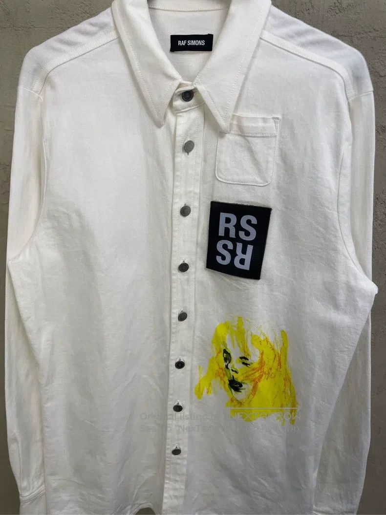 Raf Simons Raf Simons White leather logo portrait print long-sleeved Size US M / EU 48-50 / 2 - 2 Thumbnail