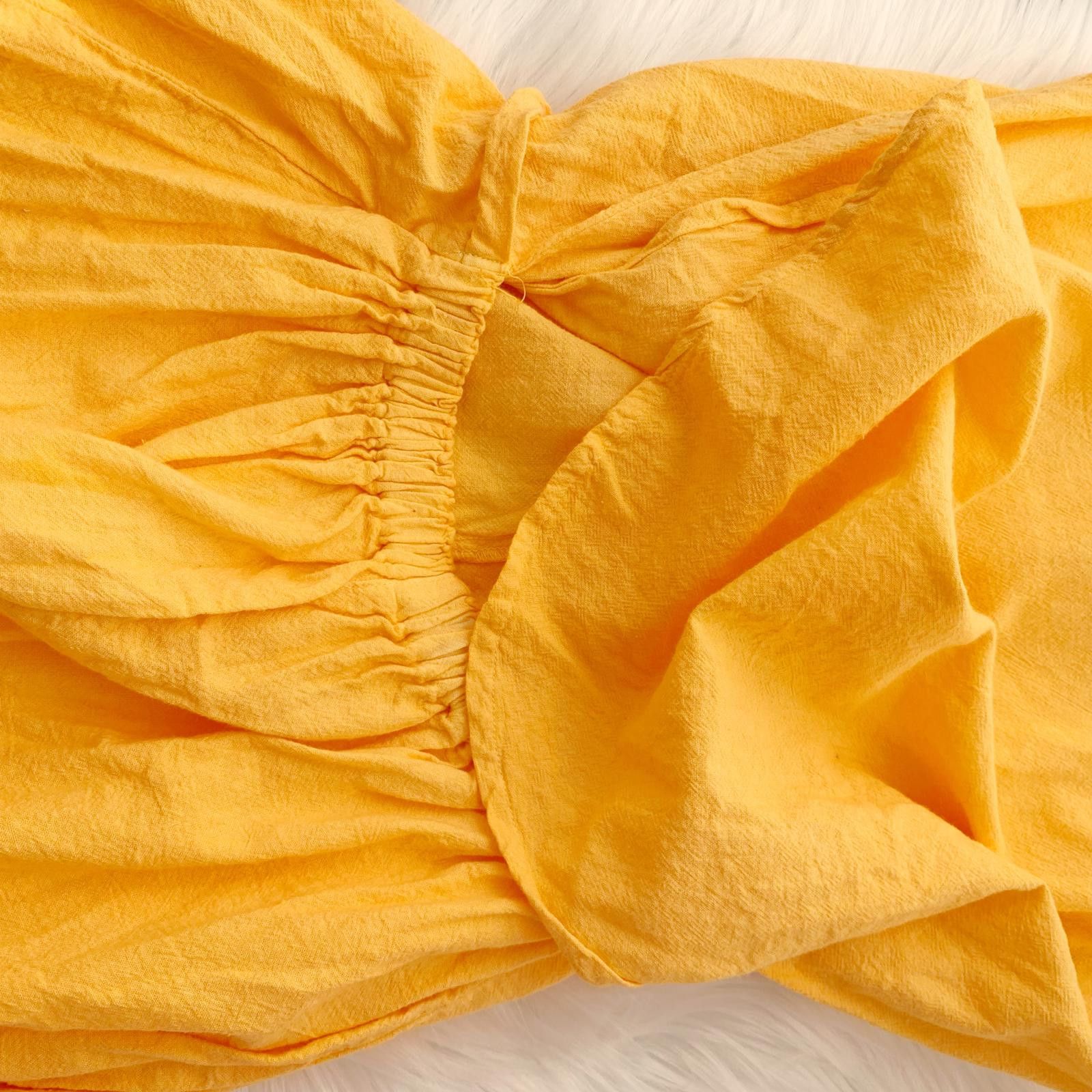 Other Vintage Apricot Orange v-neck sleeveless romper playsuit L Size 36" / US 14 / IT 50 - 7 Thumbnail
