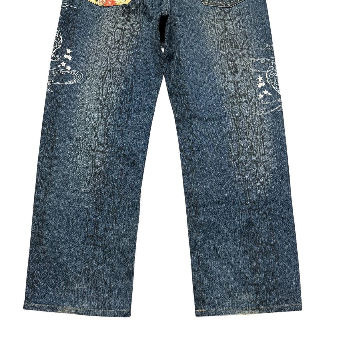 Karakuri Tamashii Vintage Karakuri Tamashii Denim Embroidery Dragon Snake Skin Size US 36 / EU 52 - 14 Thumbnail