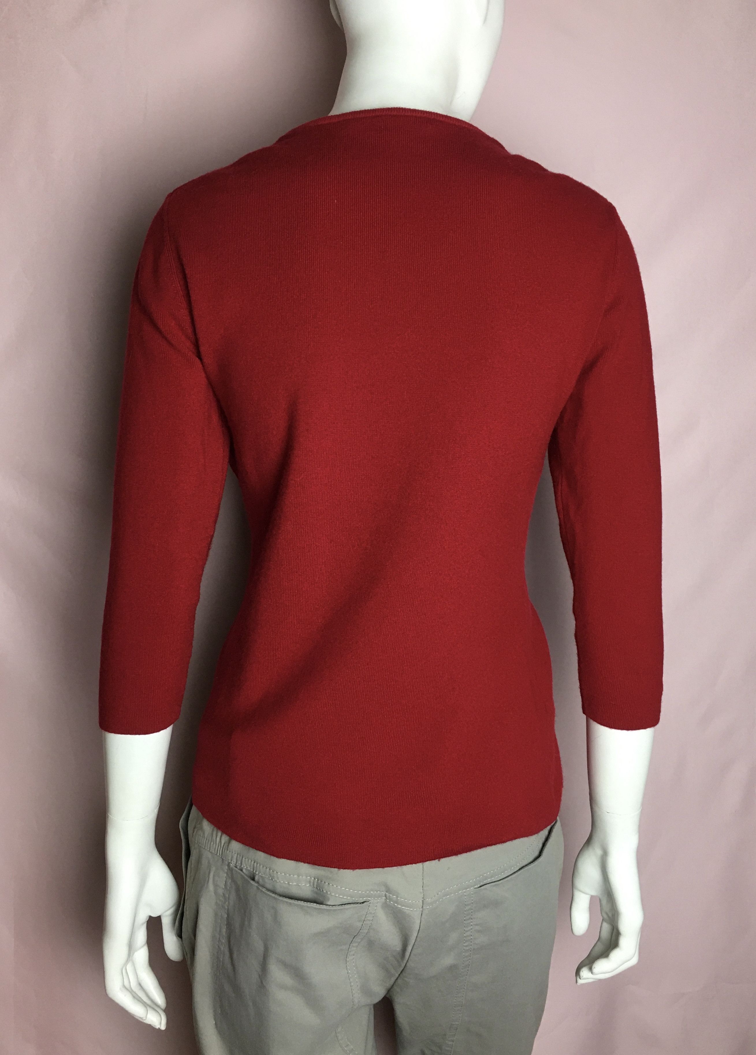 Other THE FOLD London 3/4 Sleeves Knit Red Top Sweater Size M Size M / US 6-8 / IT 42-44 - 2 Thumbnail